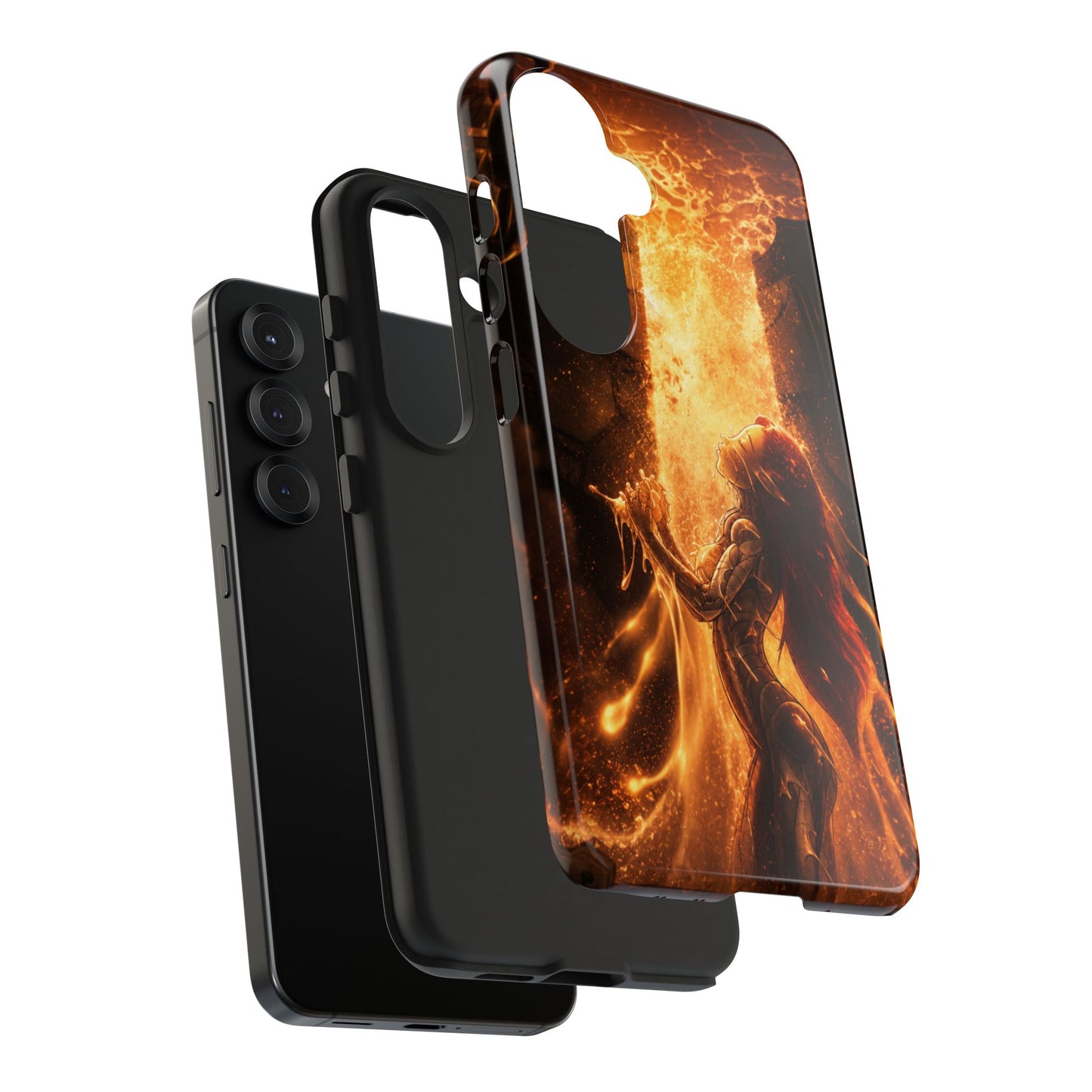 Fiery Phoenix Phone Case — Tough Protective iPhone Cover with Flame Warrior Art
