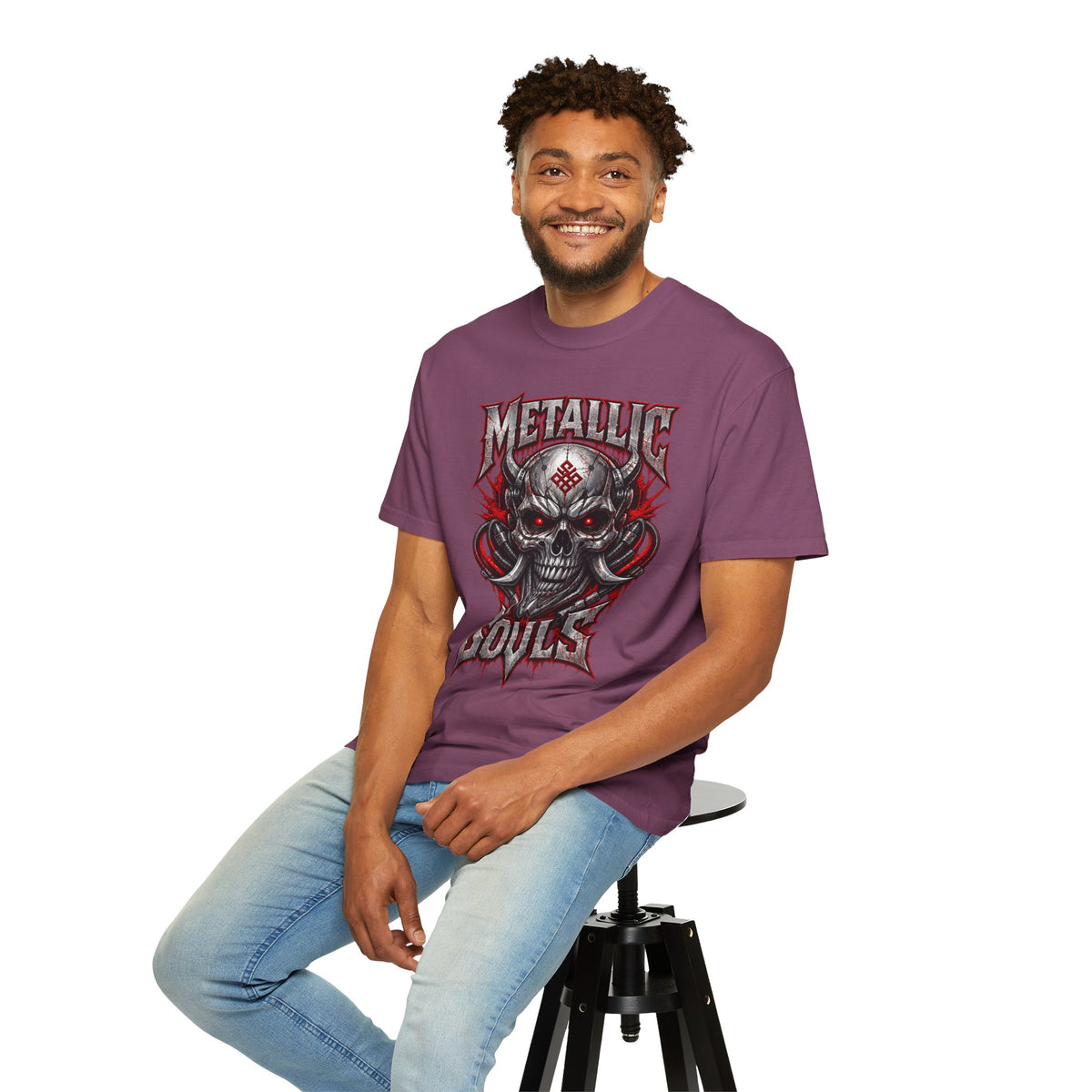 Metallic Souls Skull T-Shirt — Gothic Heavy Metal Band Tee