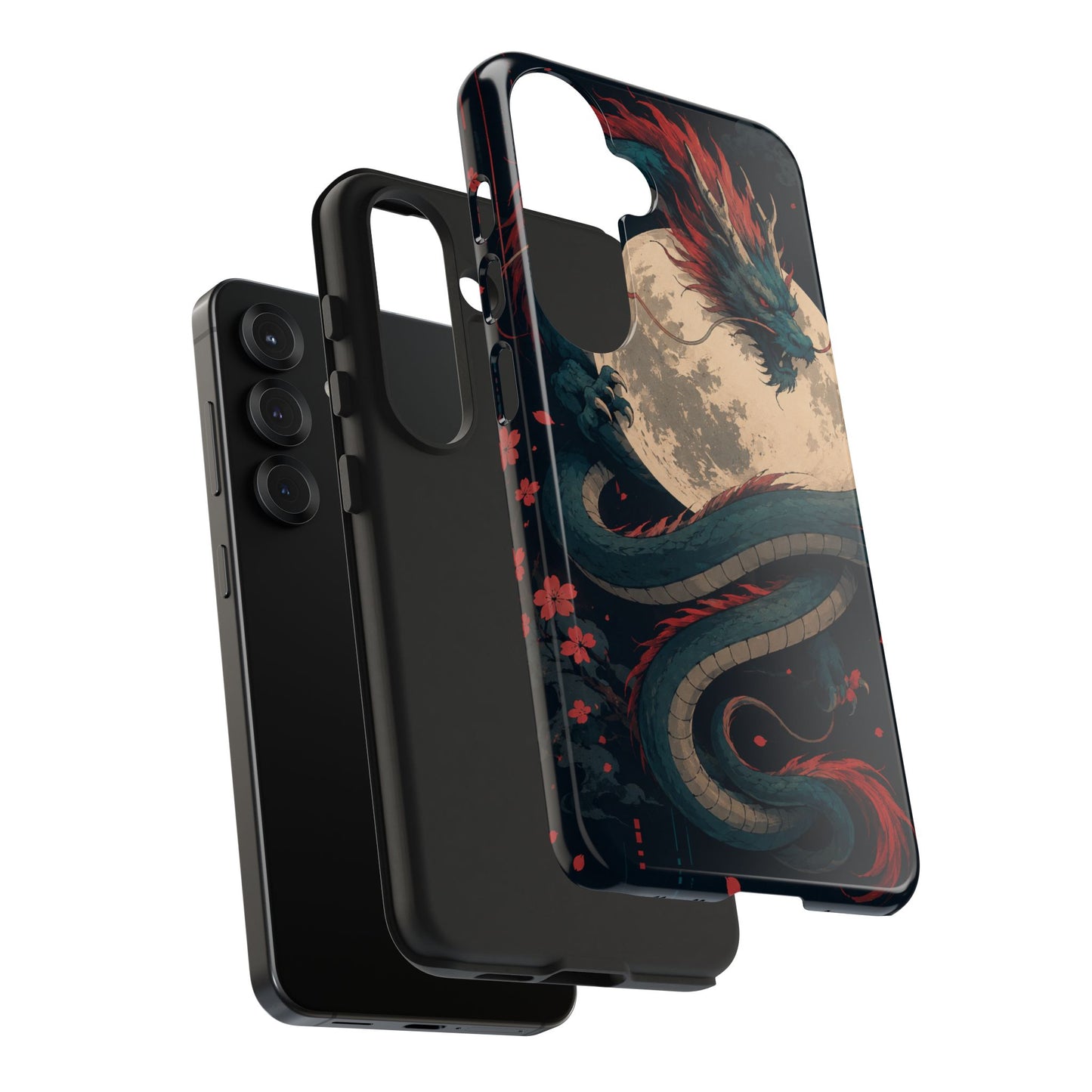 Dragon Moon Phone Case — Mythic Asian Serpent Design Tough Case