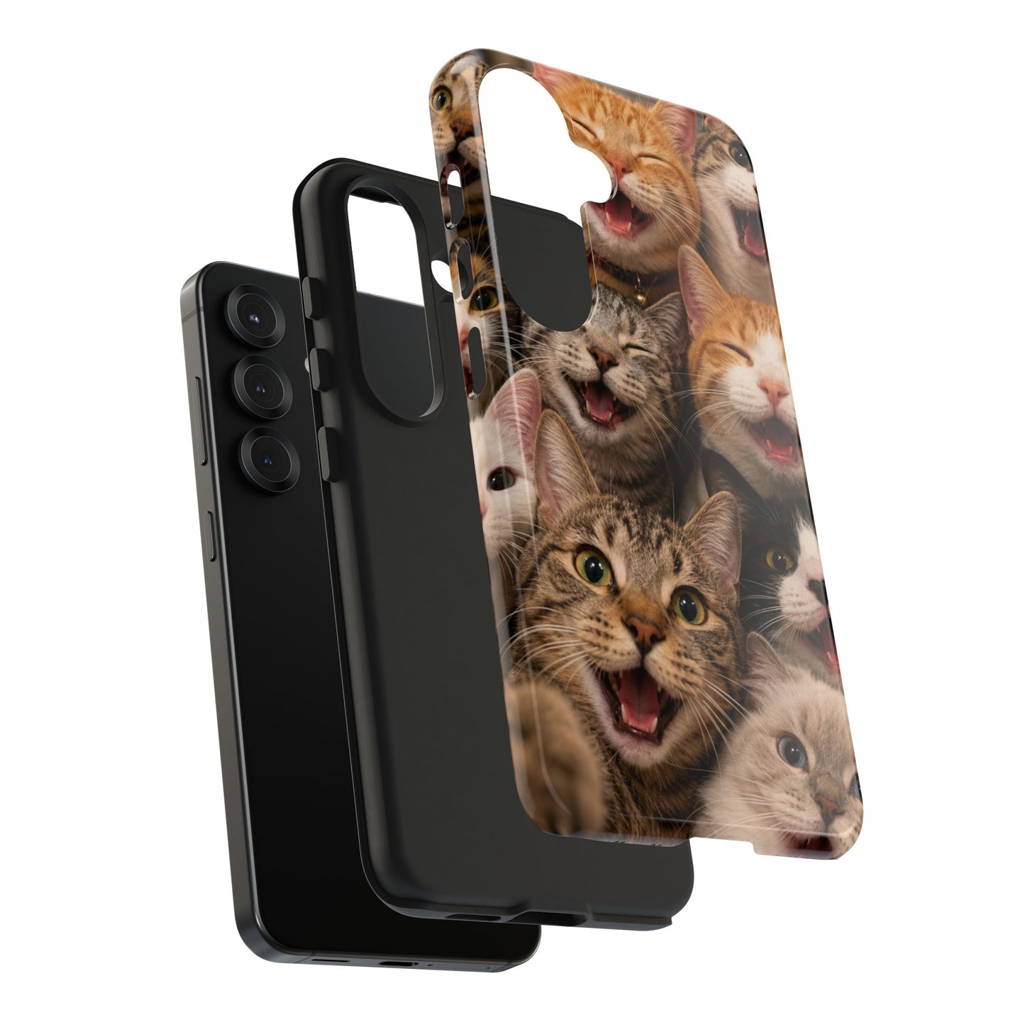 Tough Smiling Cats Collage Phone Case – Cute Cat Faces for iPhone