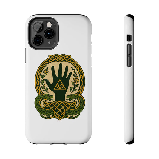 Celtic Eye of Providence Tough Phone Case — Protective Mythic Hand Design