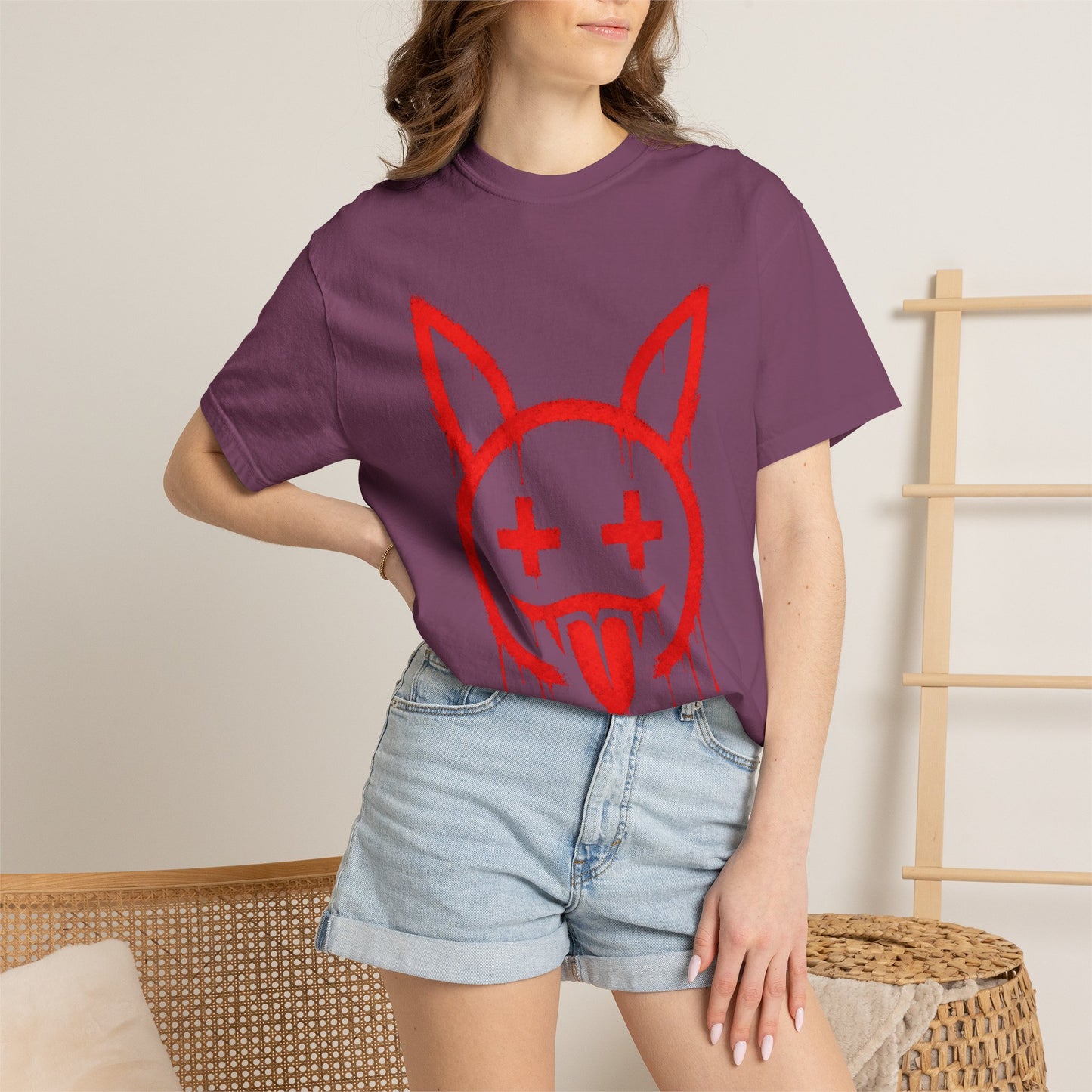 Metallic Souls Graffiti Bunny Heavyweight Streetwear T-Shirt