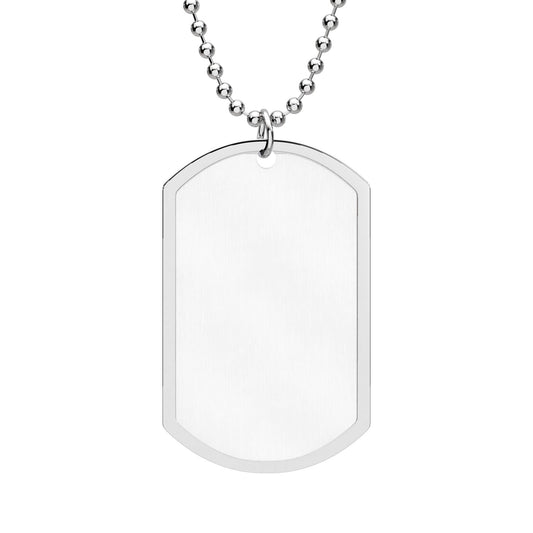 Engravable Gold Dog Tag Necklace – Personalized Military-Style ID Pendant
