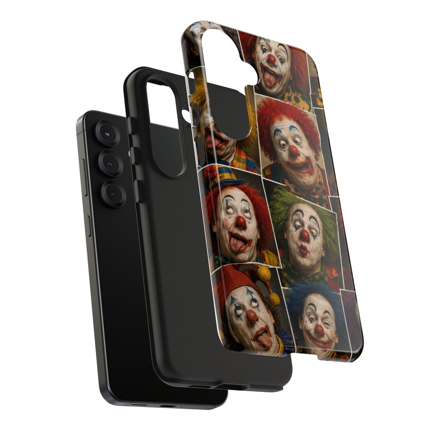 Clown Collage Tough Phone Case — Retro Carnival Horror Pattern