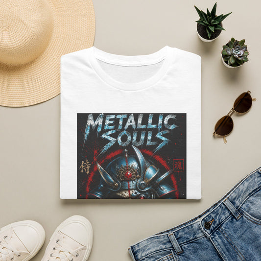 Metallic Souls Samurai Helmet T‑Shirt — Vintage Mecha Warrior Graphic Tee