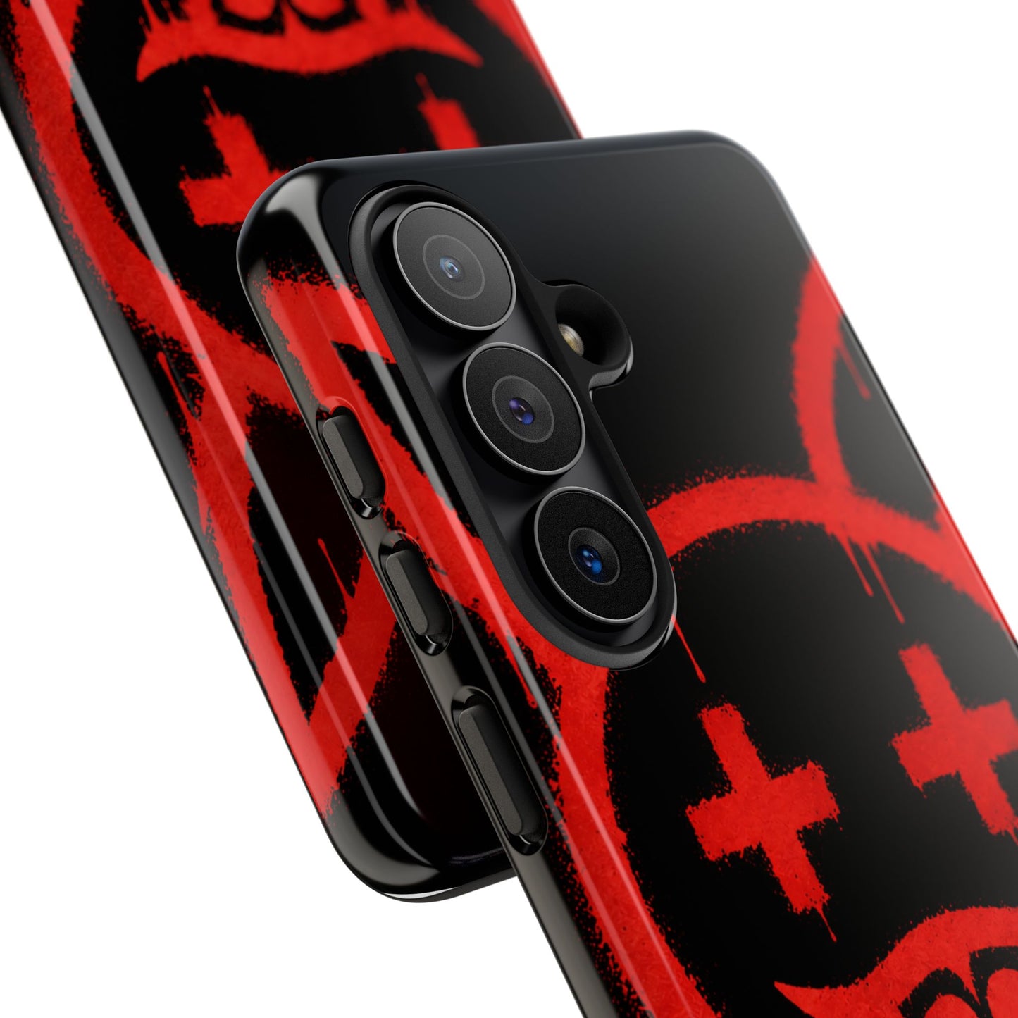 Phone Case - Metallic Souls Red Drip Smiley Graffiti Design