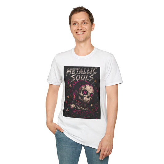 Metallic Souls Skull T‑Shirt — Retro Grunge Rock Tee