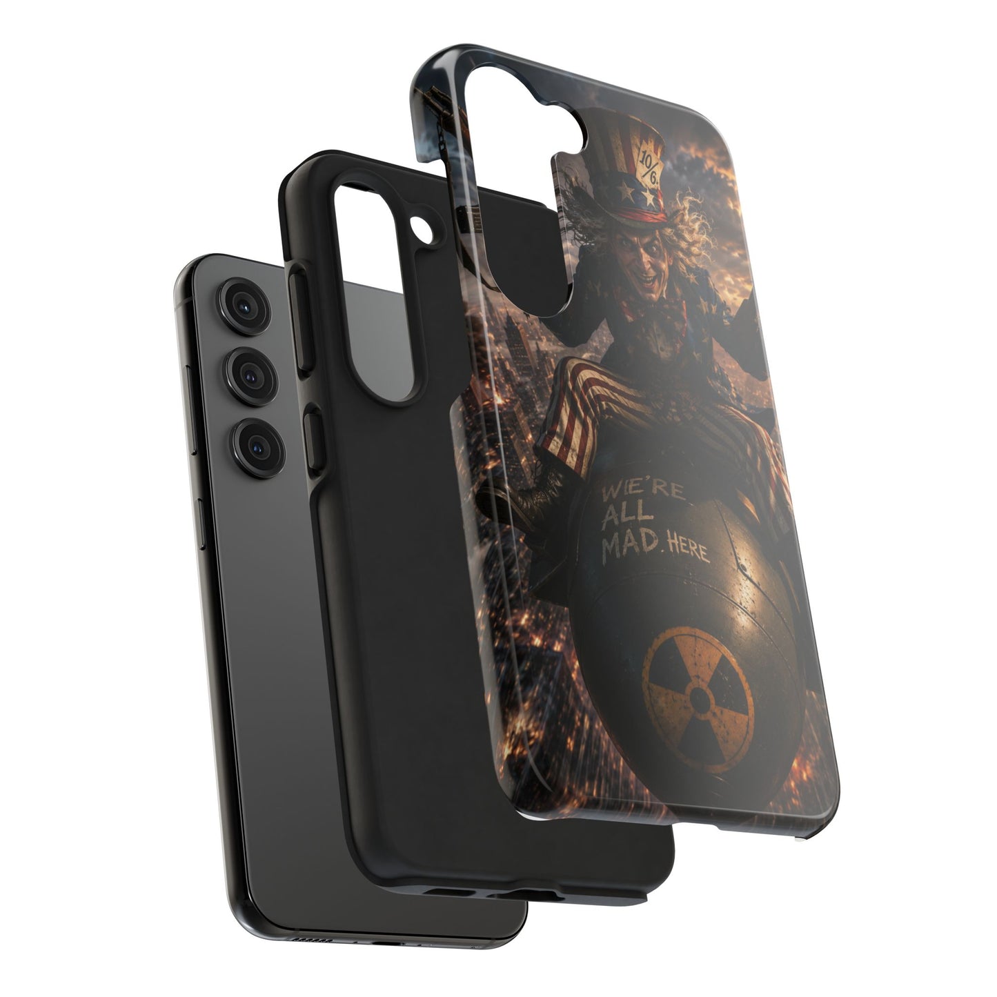 Tough Phone Case — Dark Uncle Sam 'We're All Mad Here' Nuclear Bomb Design