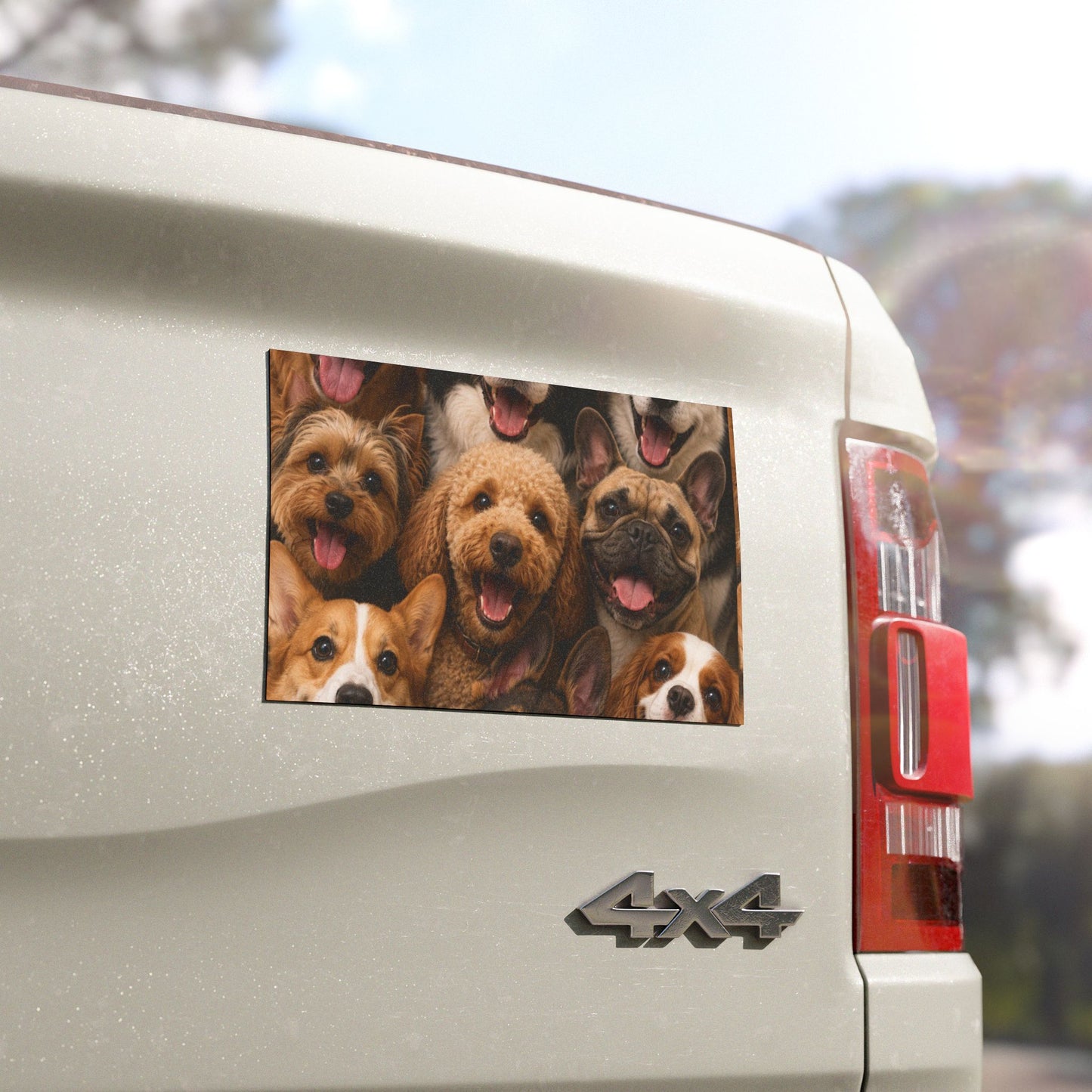 Dog Collage Car Magnet — Cute Smiling Dogs Vehicle Decor for Pet Lovers