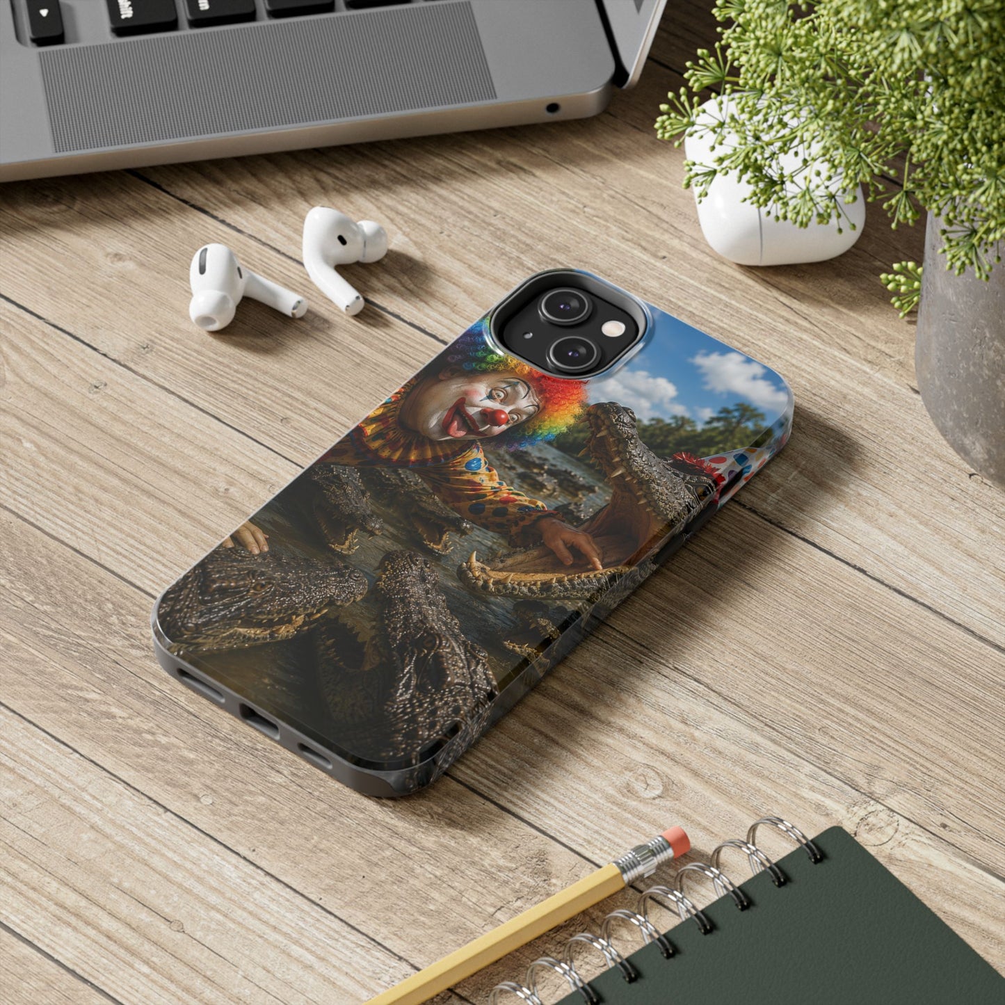 Creepy Clown Alligator Tough Phone Case — Horror Phone Cover for Scary Fans