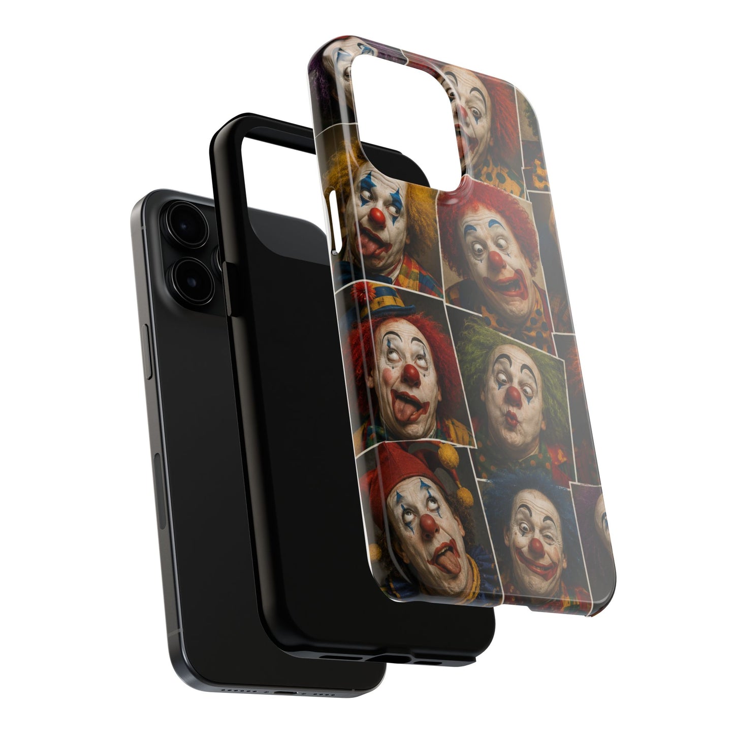 Clown Collage Tough Phone Case — Retro Carnival Horror Pattern