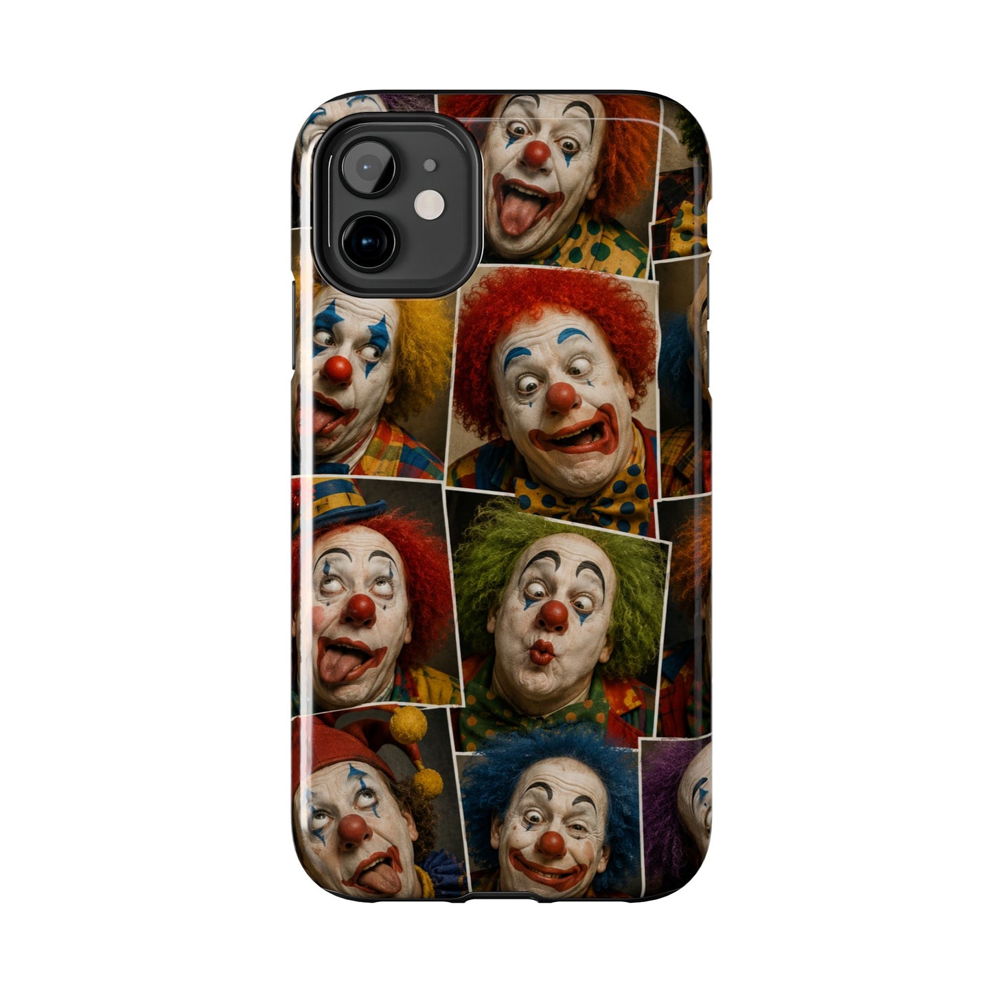 Clown Collage Tough Phone Case — Retro Carnival Horror Pattern