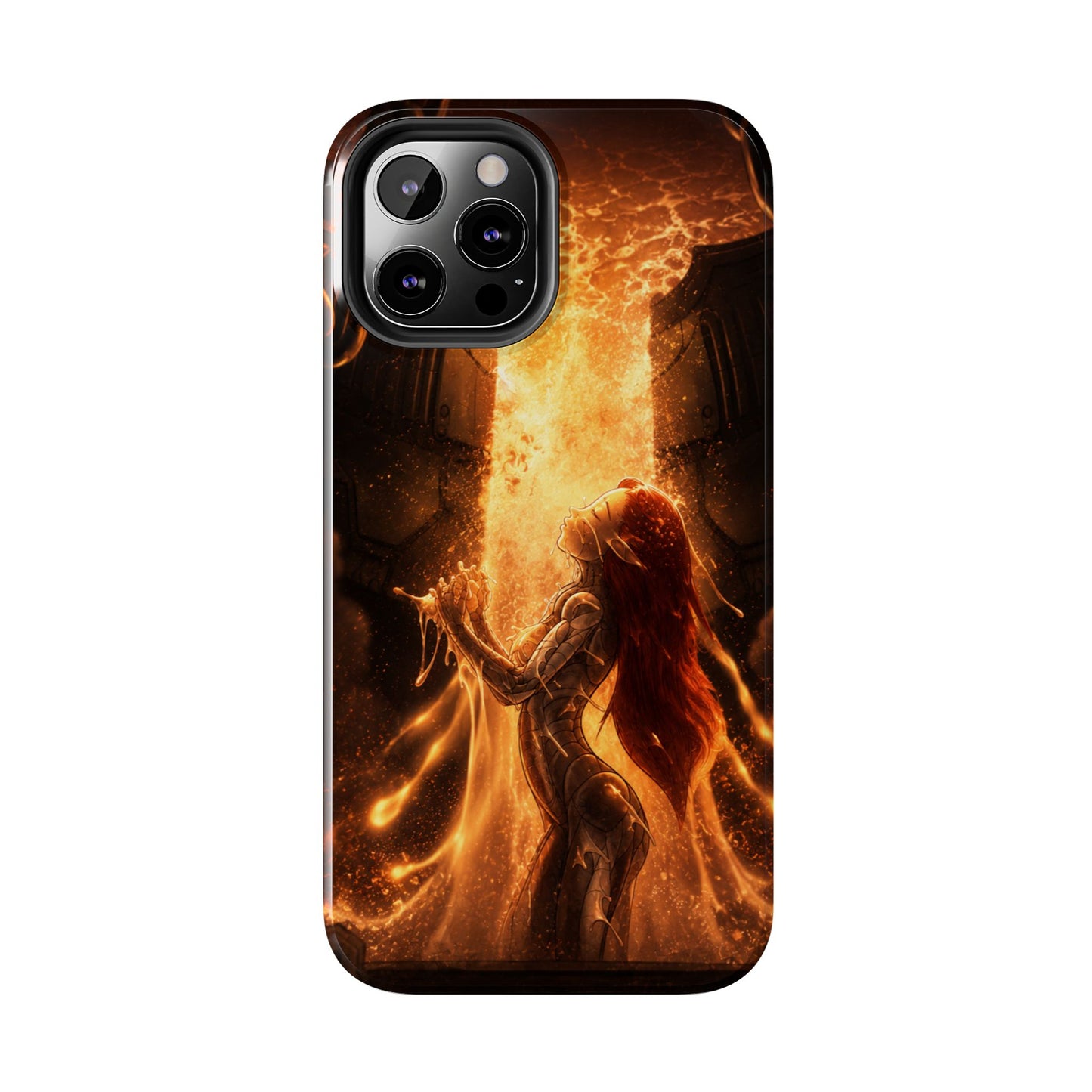 Fiery Phoenix Phone Case — Tough Protective iPhone Cover with Flame Warrior Art