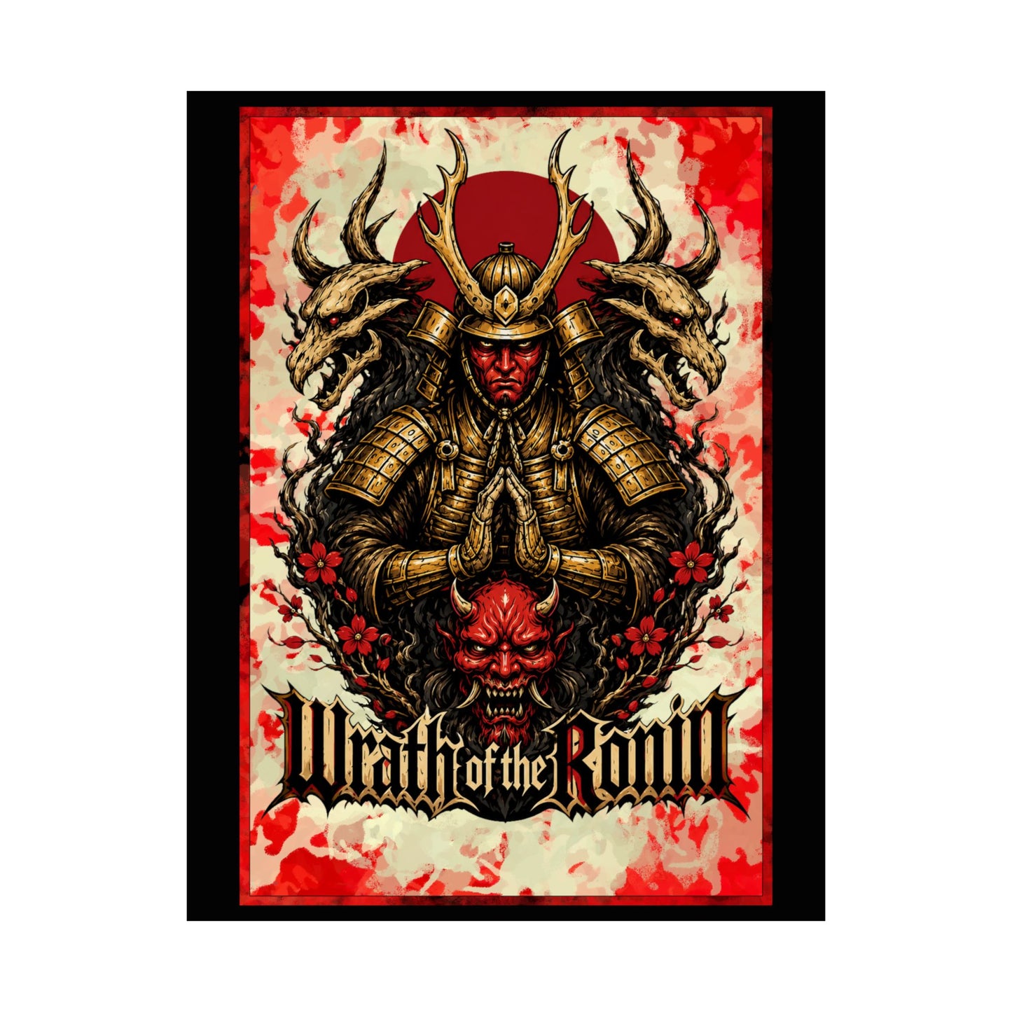 Samurai Wrath Poster — 'Wrath of the Ronin' Matte Vertical Art Print