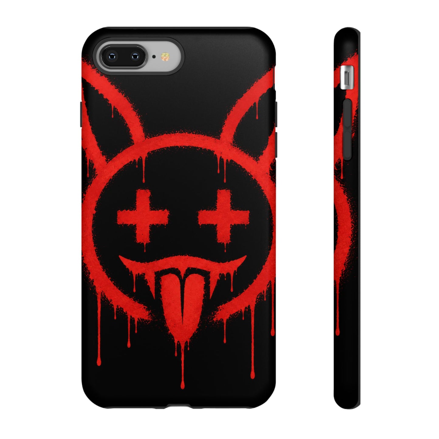 Phone Case - Metallic Souls Red Drip Smiley Graffiti Design