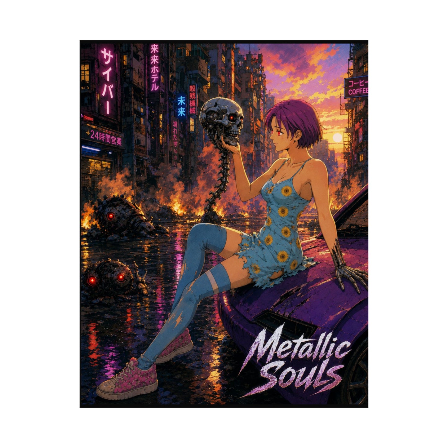 Metallic Souls Anime Poster — "Metallic Souls" Matte Vertical Art Print