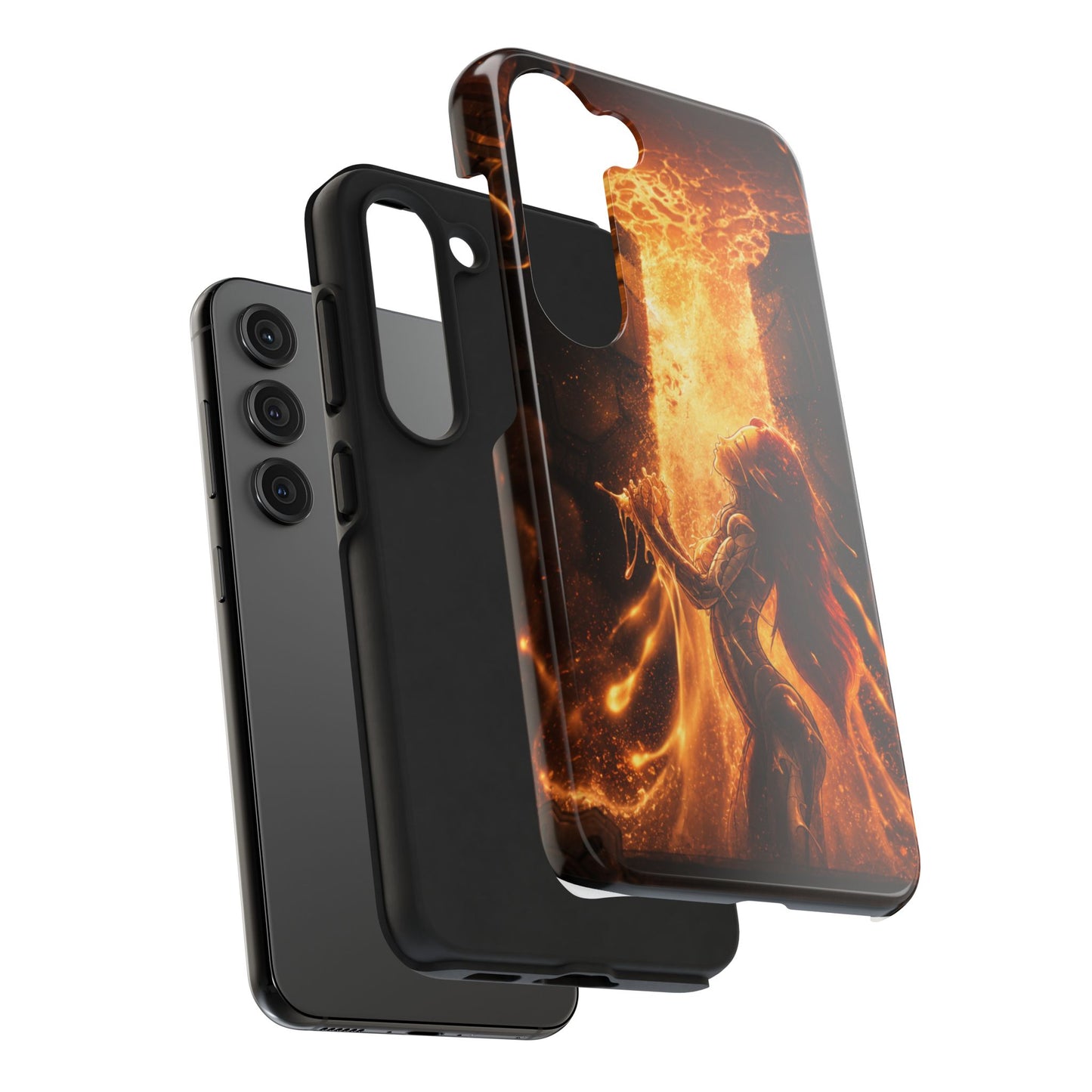 Fiery Phoenix Phone Case — Tough Protective iPhone Cover with Flame Warrior Art