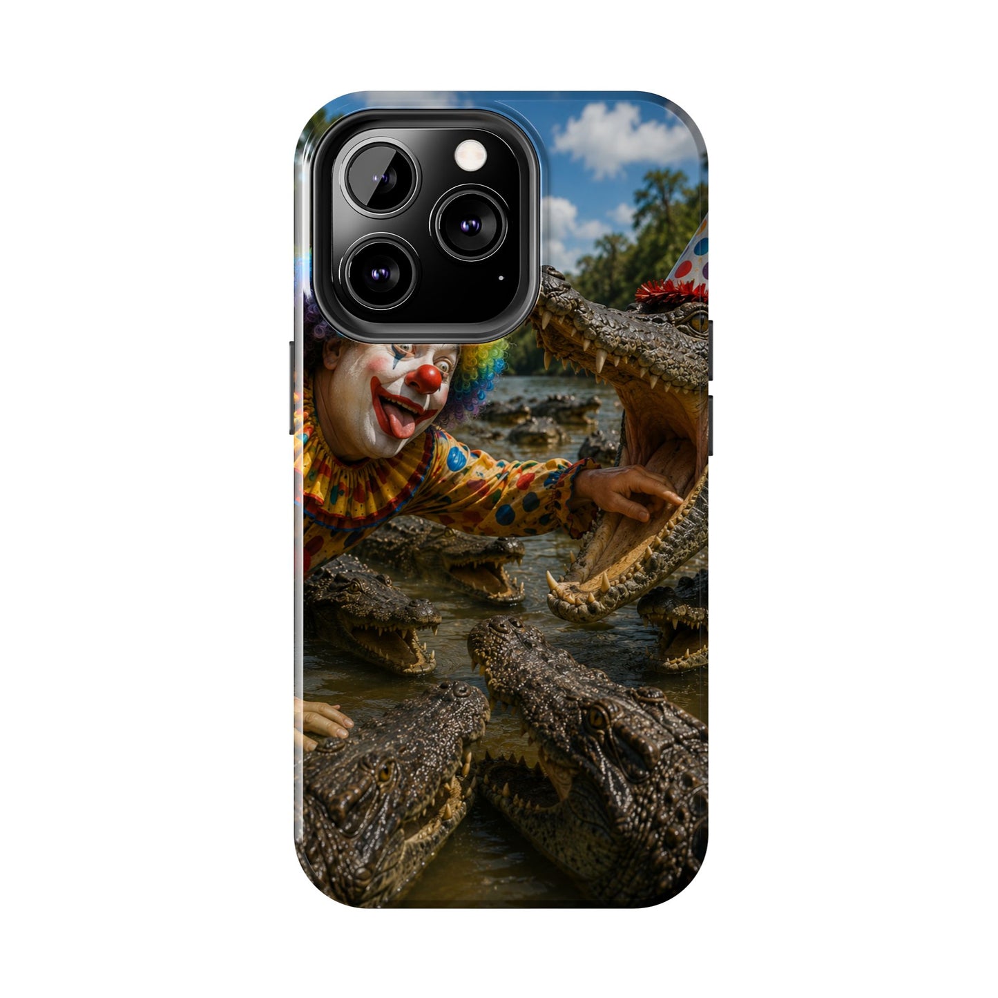 Creepy Clown Alligator Tough Phone Case — Horror Phone Cover for Scary Fans
