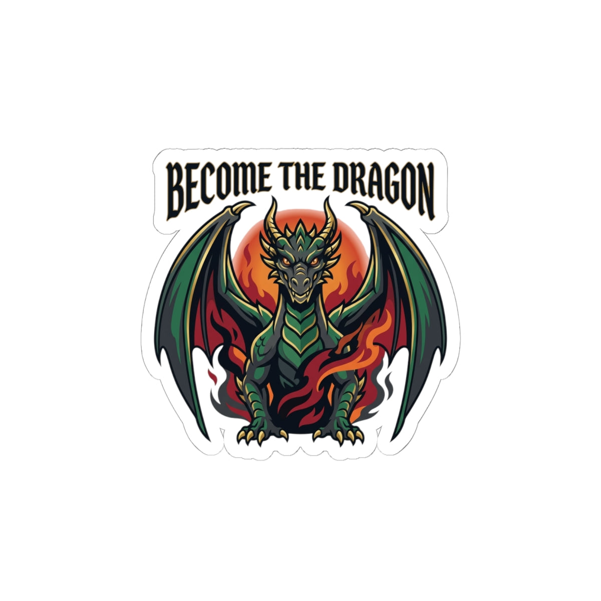 Become the Dragon Sticker | dragon, fantasy art, tattoo style