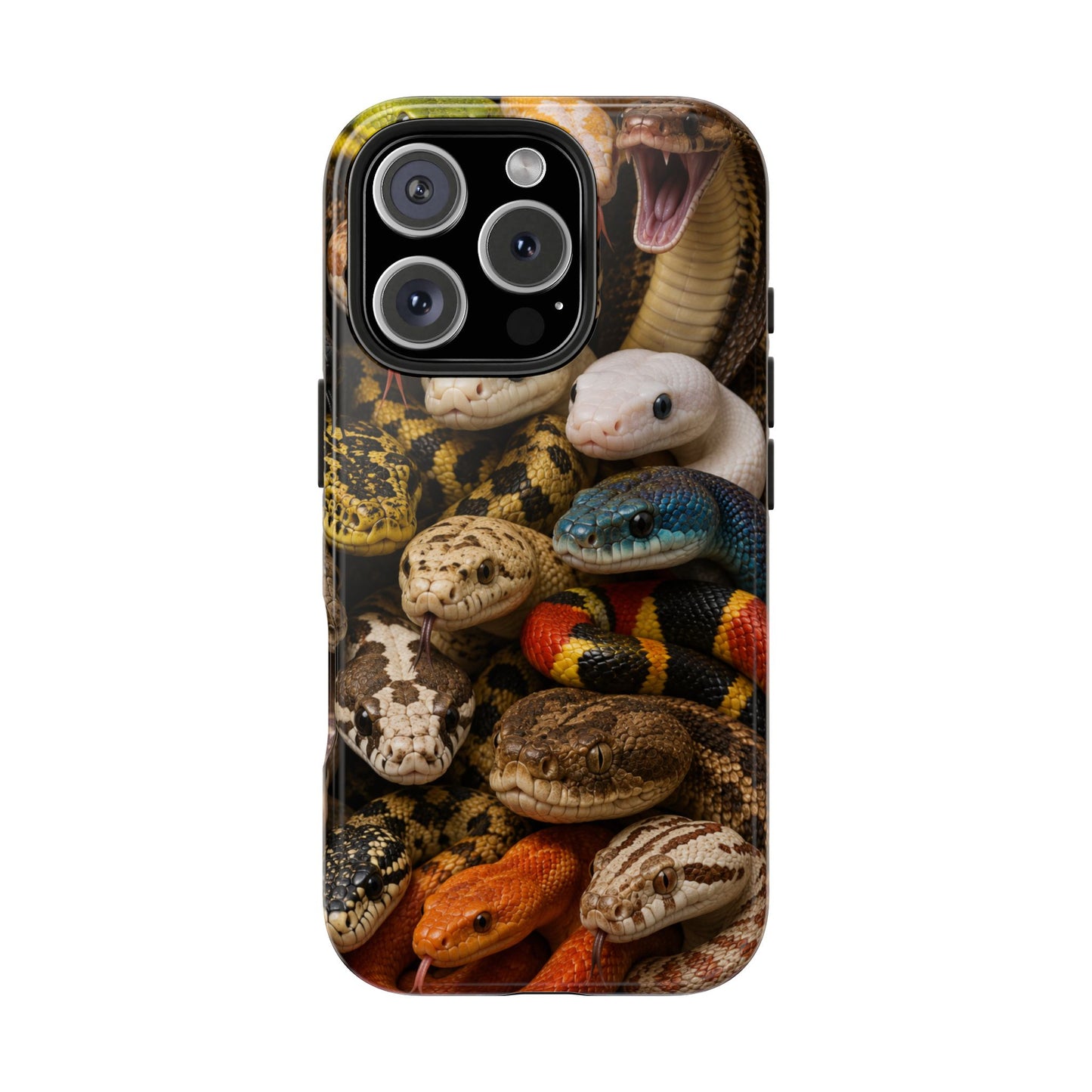Snake Pattern Tough Phone Case — Colorful Snakes Protective Phone Cover