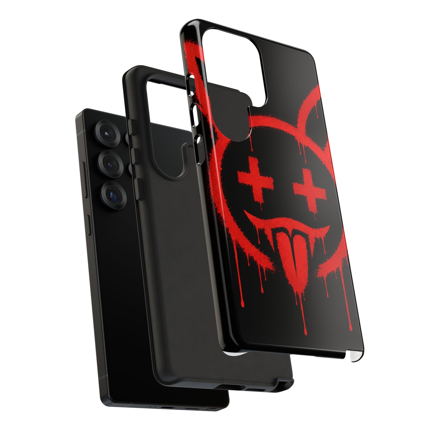 Phone Case - Metallic Souls Red Drip Smiley Graffiti Design