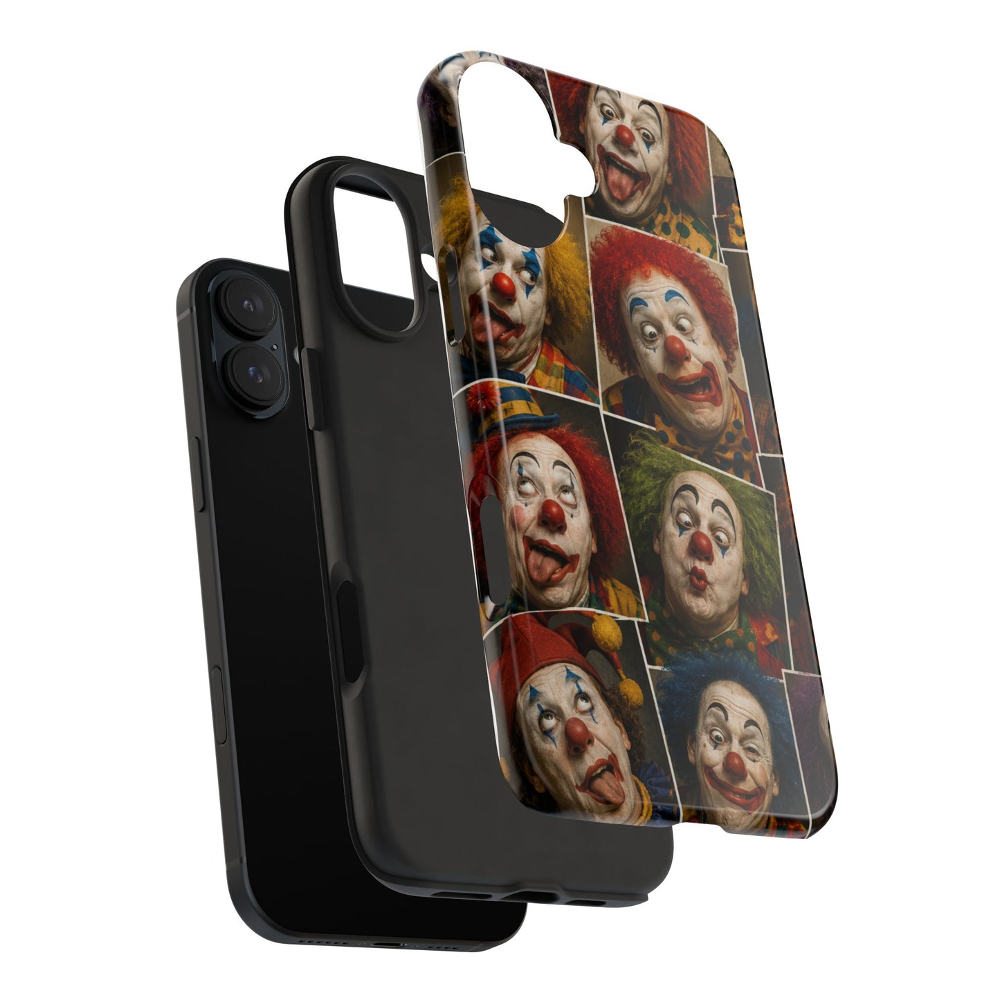 Clown Collage Tough Phone Case — Retro Carnival Horror Pattern