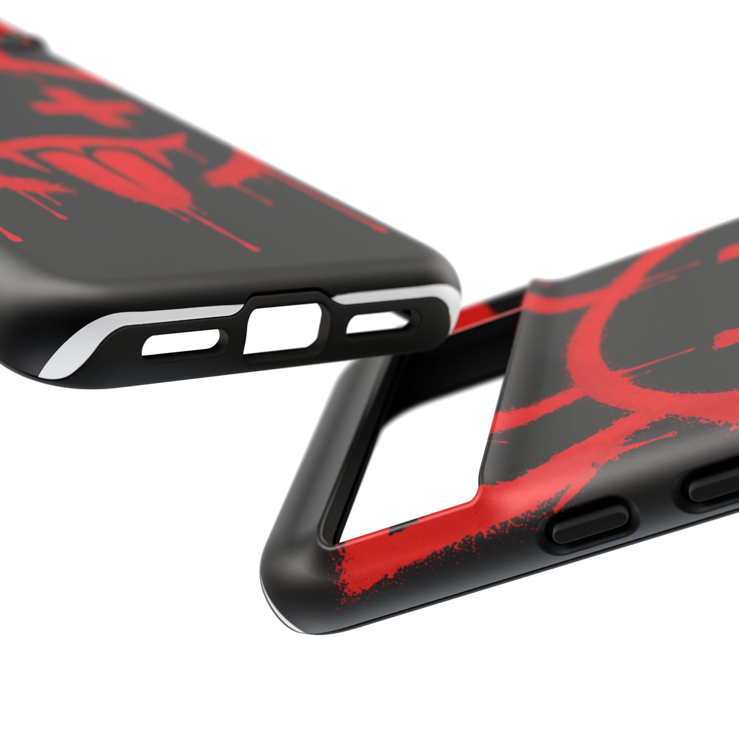 Phone Case - Metallic Souls Red Drip Smiley Graffiti Design
