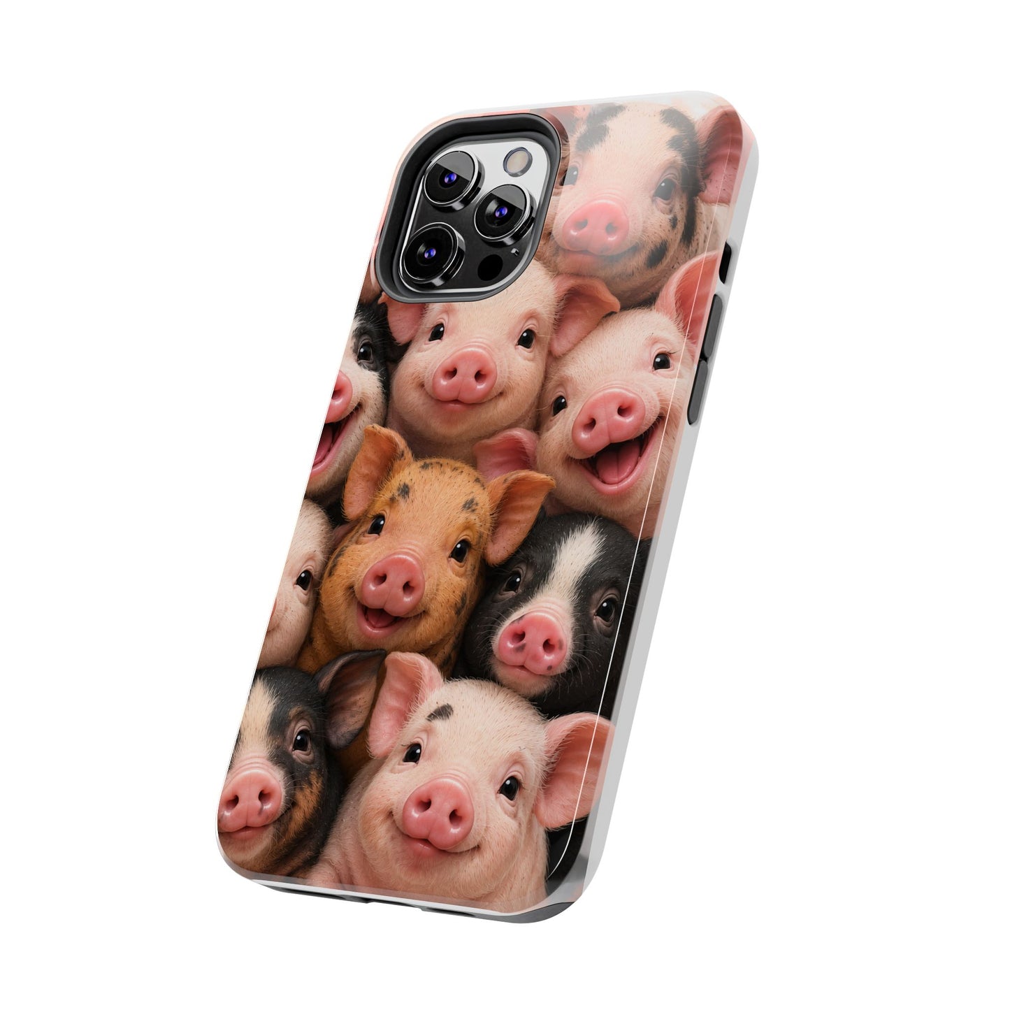 Pig Faces Tough Phone Case — Cute Farm Animal iPhone Protective Cover