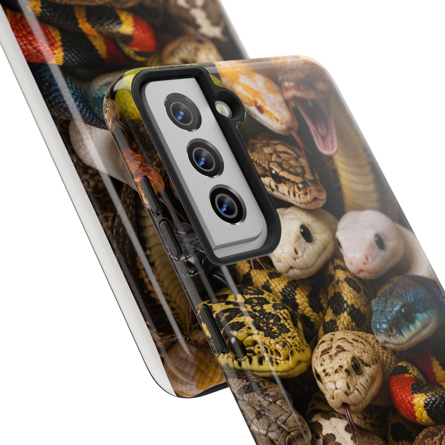 Snake Pattern Tough Phone Case — Colorful Snakes Protective Phone Cover