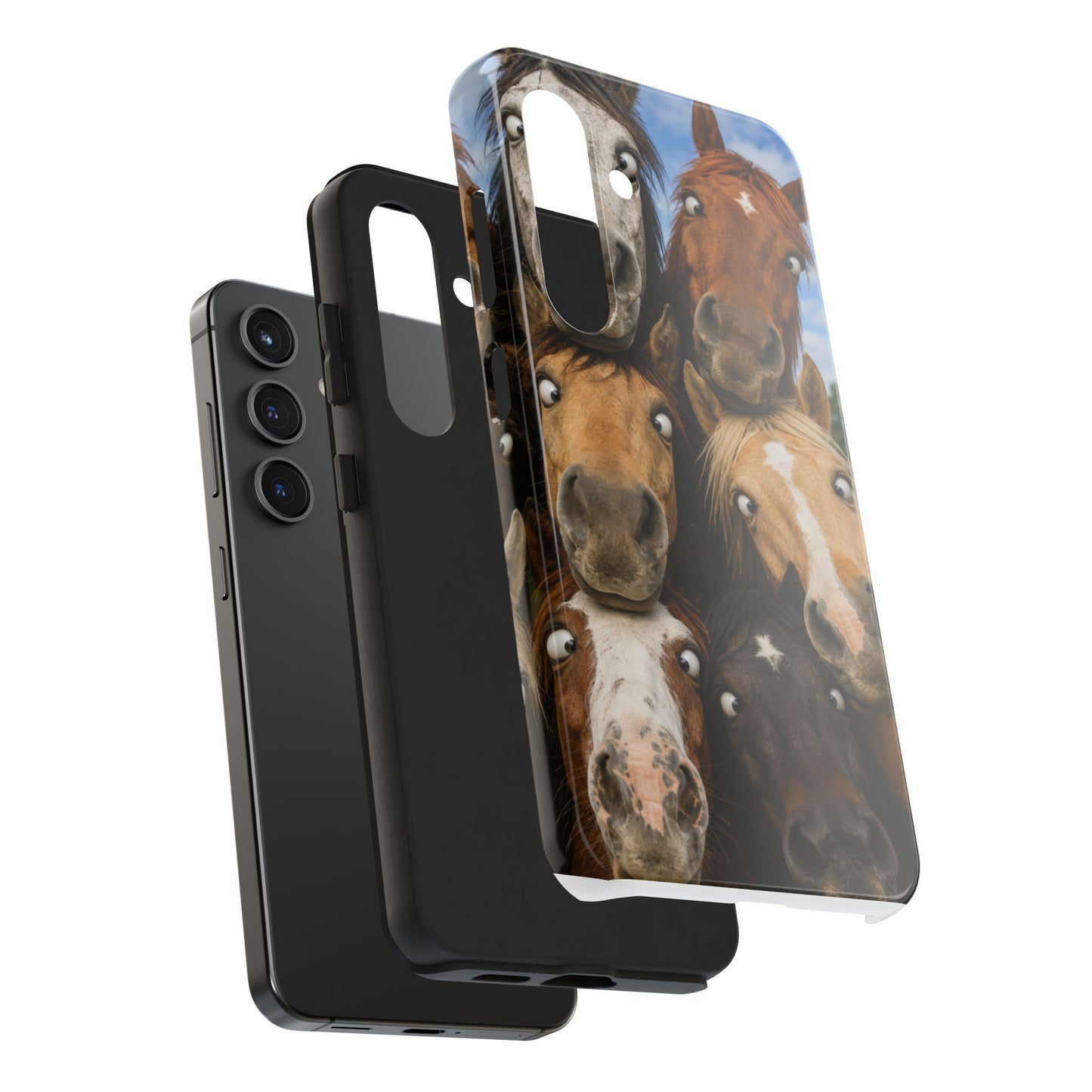 Horse Herd Phone Case — Funny Goofy Horses Tough Protective Cover