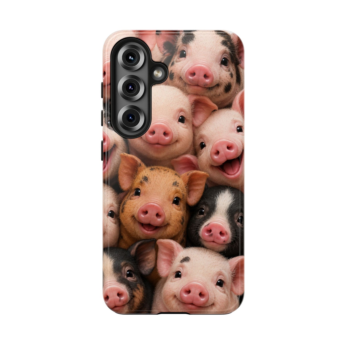 Pig Faces Tough Phone Case — Cute Farm Animal iPhone Protective Cover