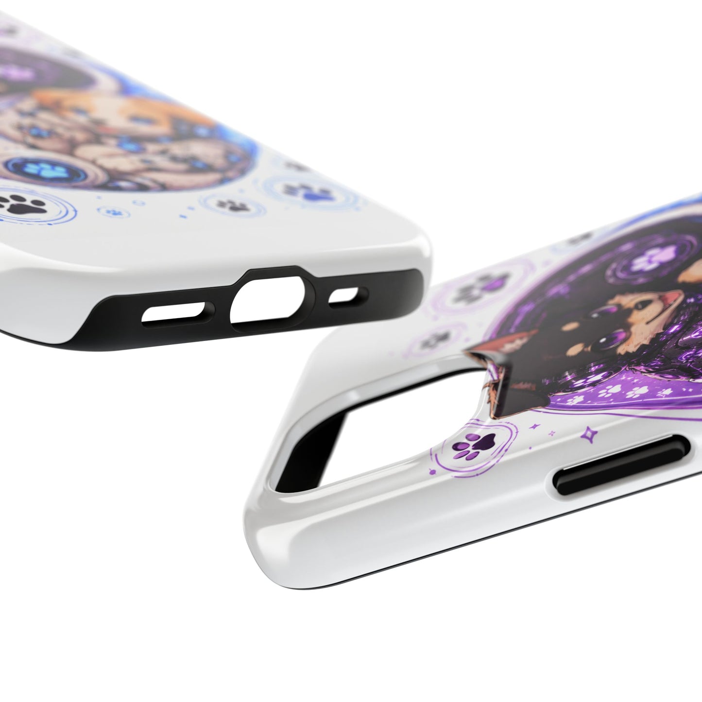 Yin Yang Puppy Tough Phone Case — Cute Paw Print Dog Protector