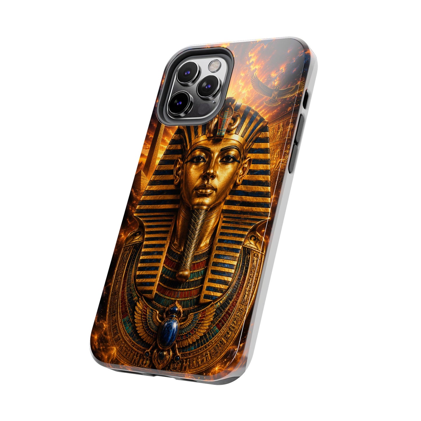 Egyptian Pharaoh Tough Phone Case — Protective Golden Tutankhamun Design