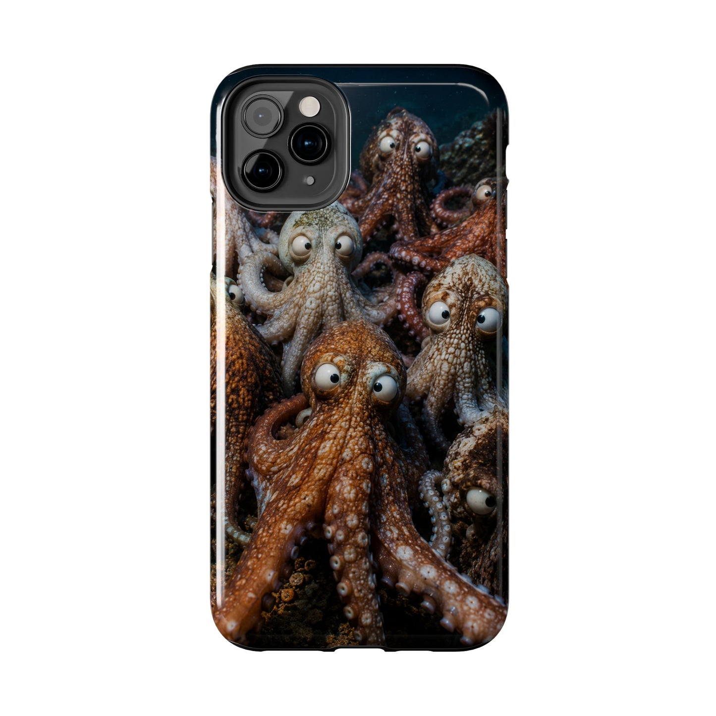 Octopus Cluster Tough Phone Case — Cute Underwater Sea Creature Protection