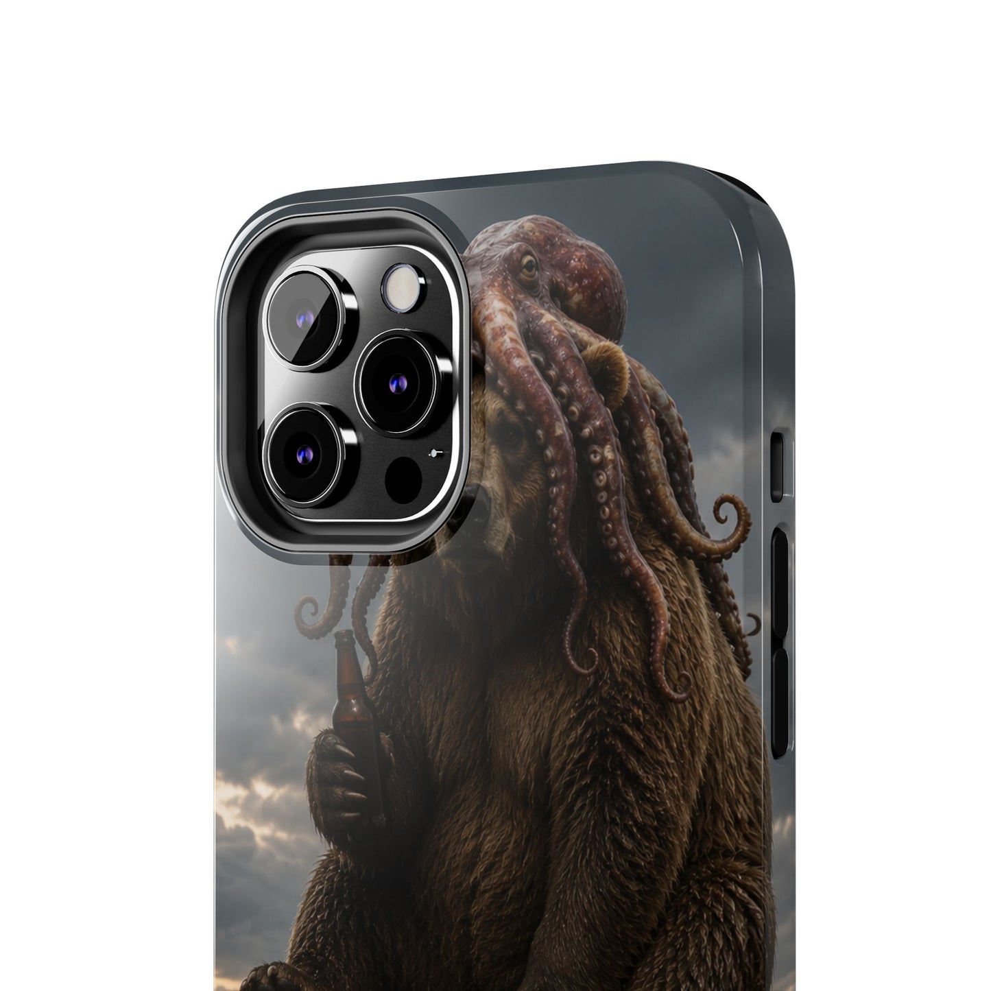 Tough Phone Case — Post‑Apocalyptic Bear with Octopus Helmet on Nuclear Bomb