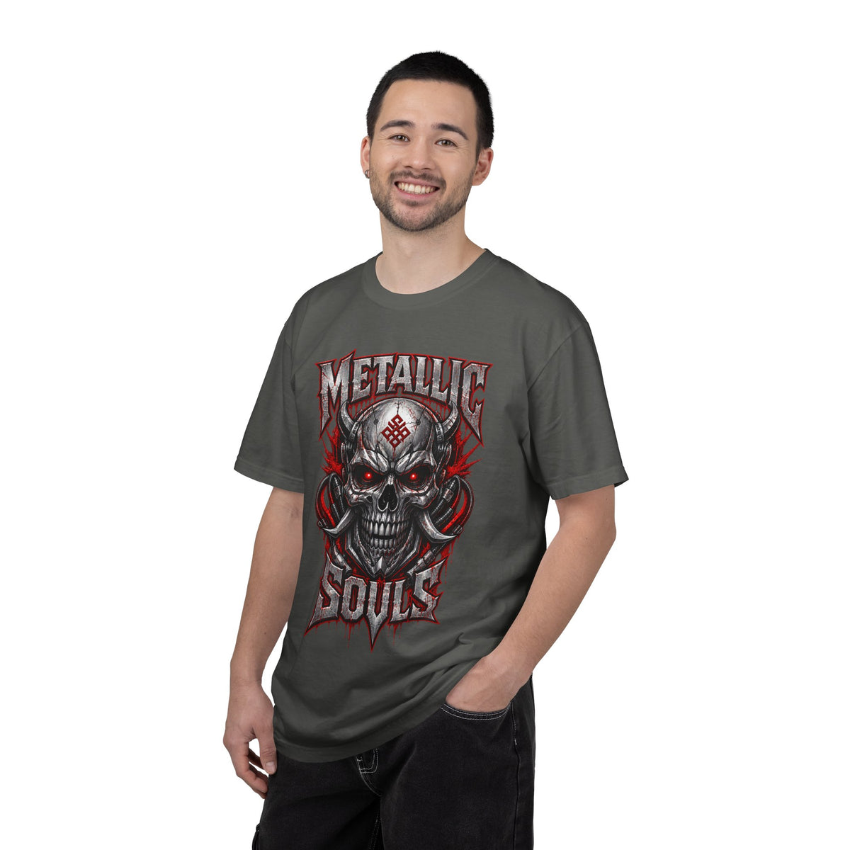 Metallic Souls Skull T-Shirt — Gothic Heavy Metal Band Tee