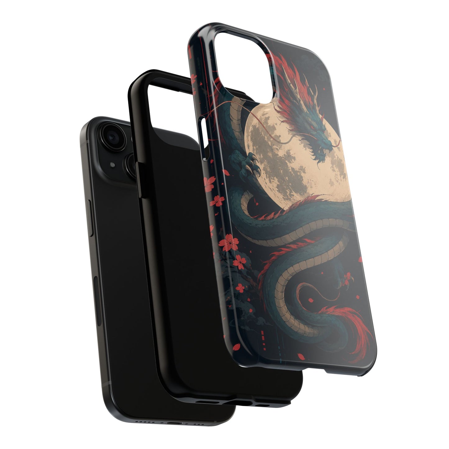 Dragon Moon Phone Case — Mythic Asian Serpent Design Tough Case