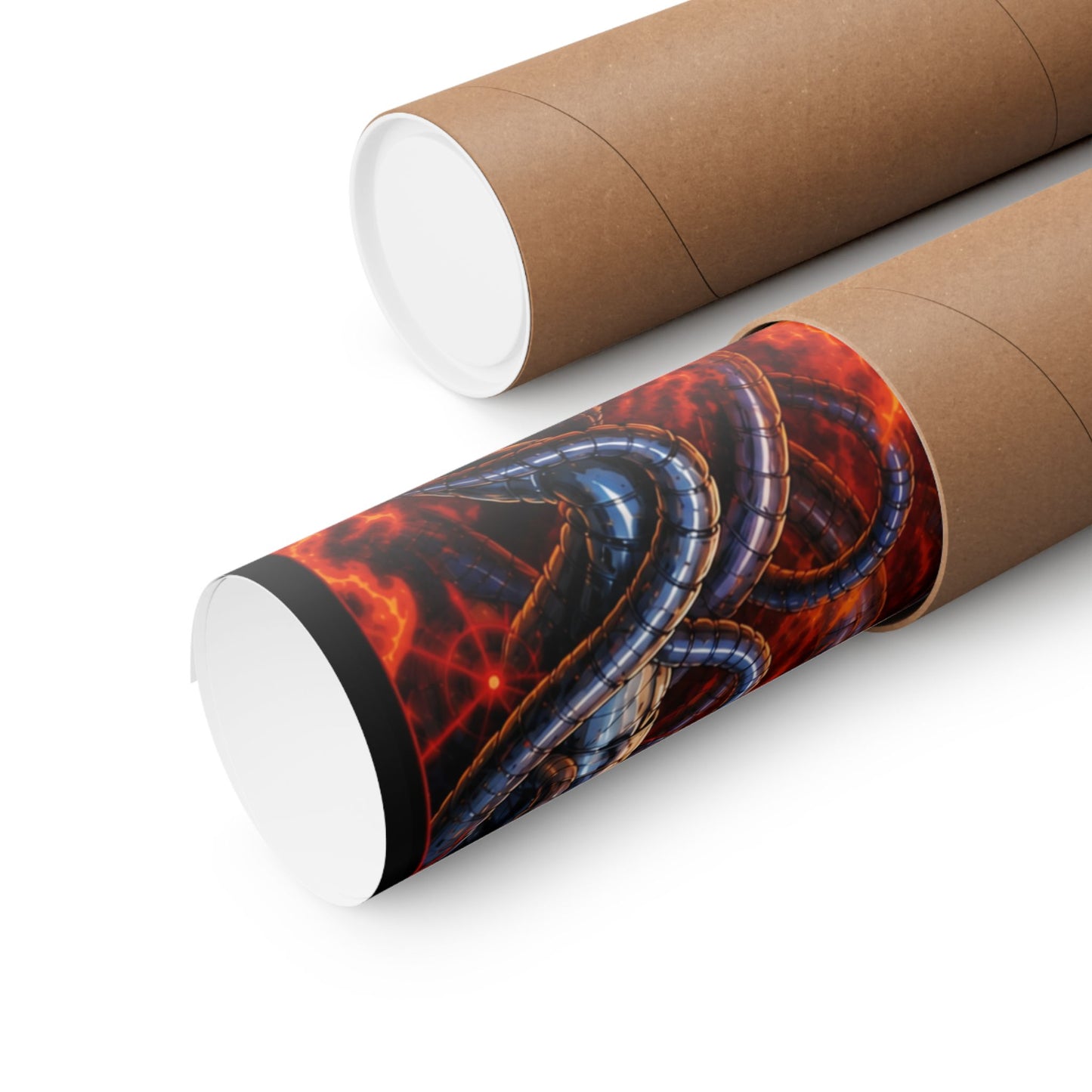 Metallic Souls Anime Poster — Matte Vertical Sci‑Fi Horror Art Print