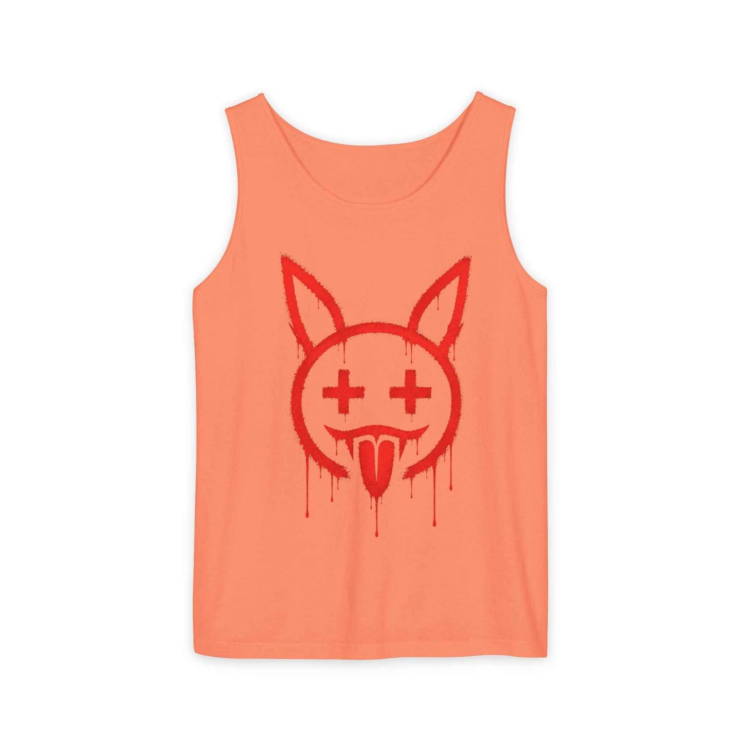 Graffiti Bunny Drip Tank Top,  Distressed Red Stencil Graphic