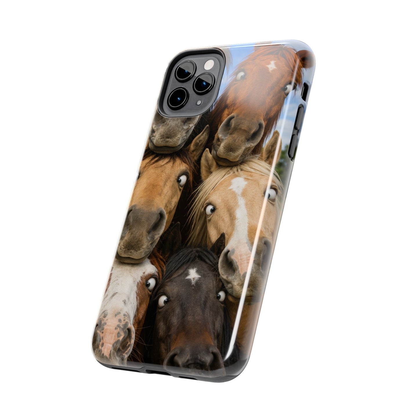 Horse Herd Phone Case — Funny Goofy Horses Tough Protective Cover