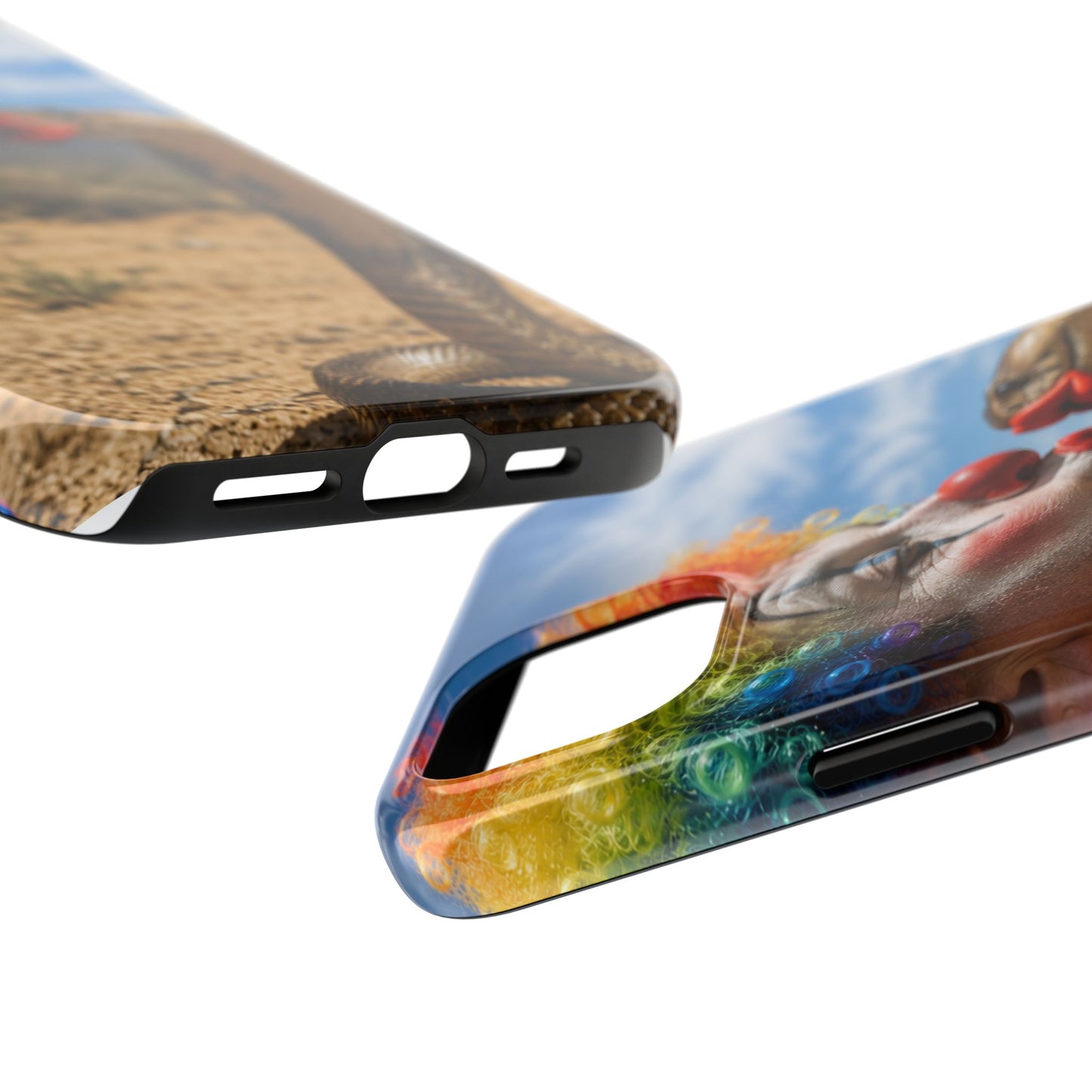 Clown & Cobra Tough Phone Case — Funny Kiss Design, Shockproof Protective Cover