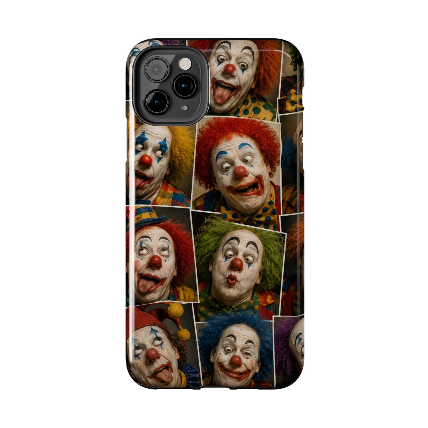 Clown Collage Tough Phone Case — Retro Carnival Horror Pattern