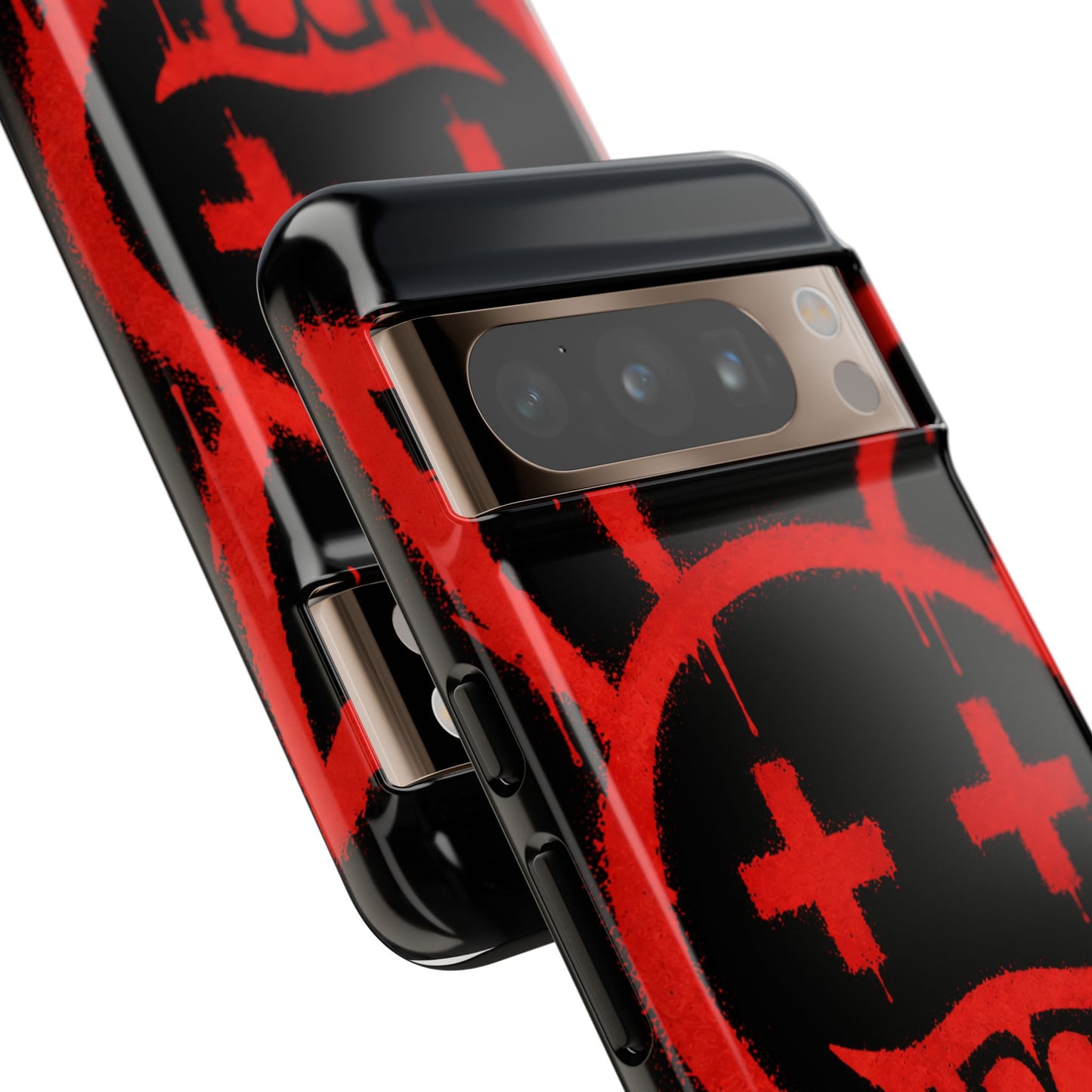 Phone Case - Metallic Souls Red Drip Smiley Graffiti Design