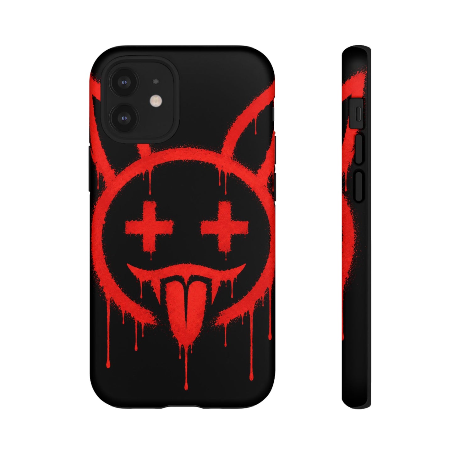 Phone Case - Metallic Souls Red Drip Smiley Graffiti Design