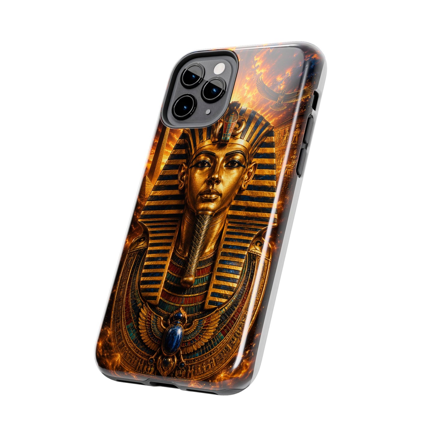 Egyptian Pharaoh Tough Phone Case — Protective Golden Tutankhamun Design