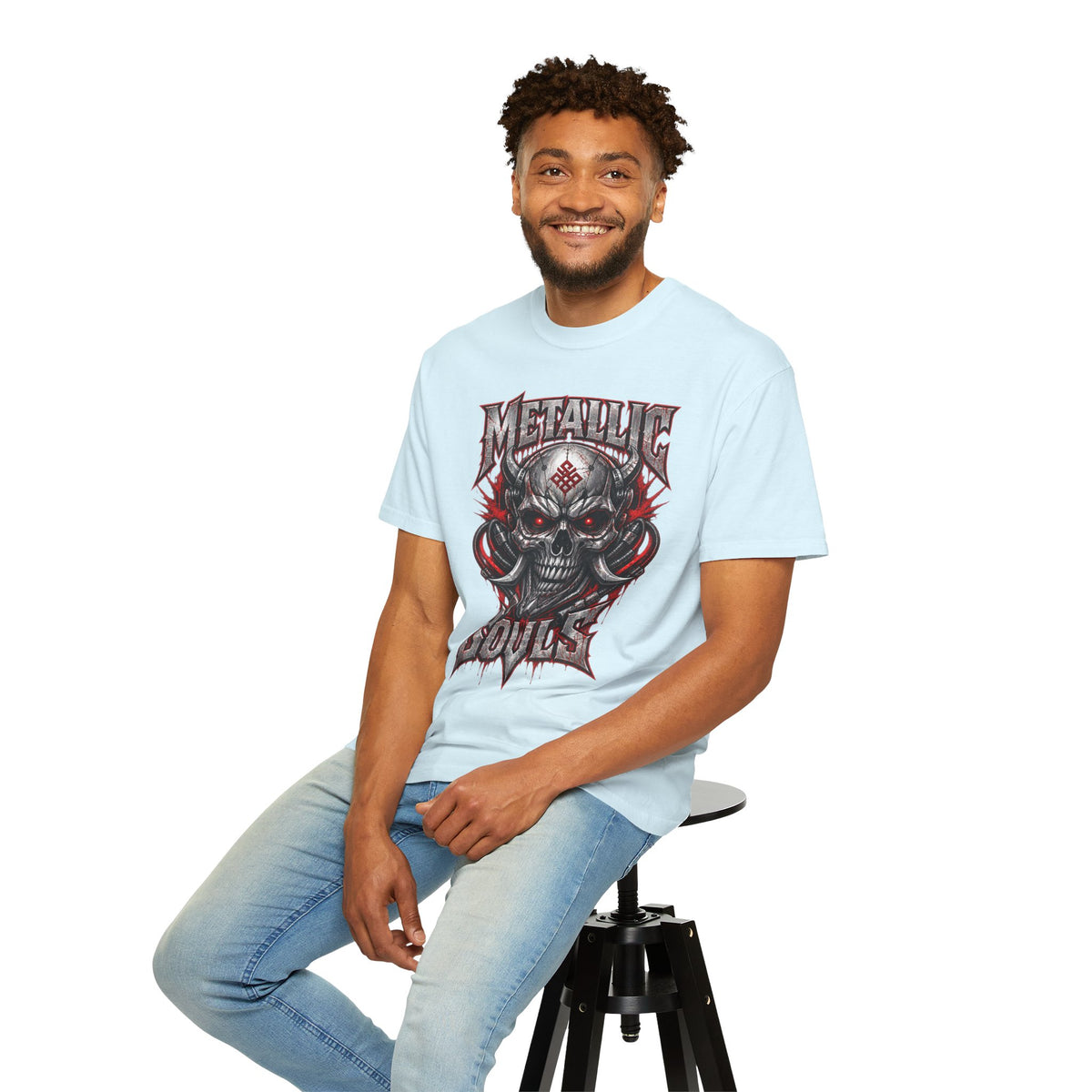 Metallic Souls Skull T-Shirt — Gothic Heavy Metal Band Tee