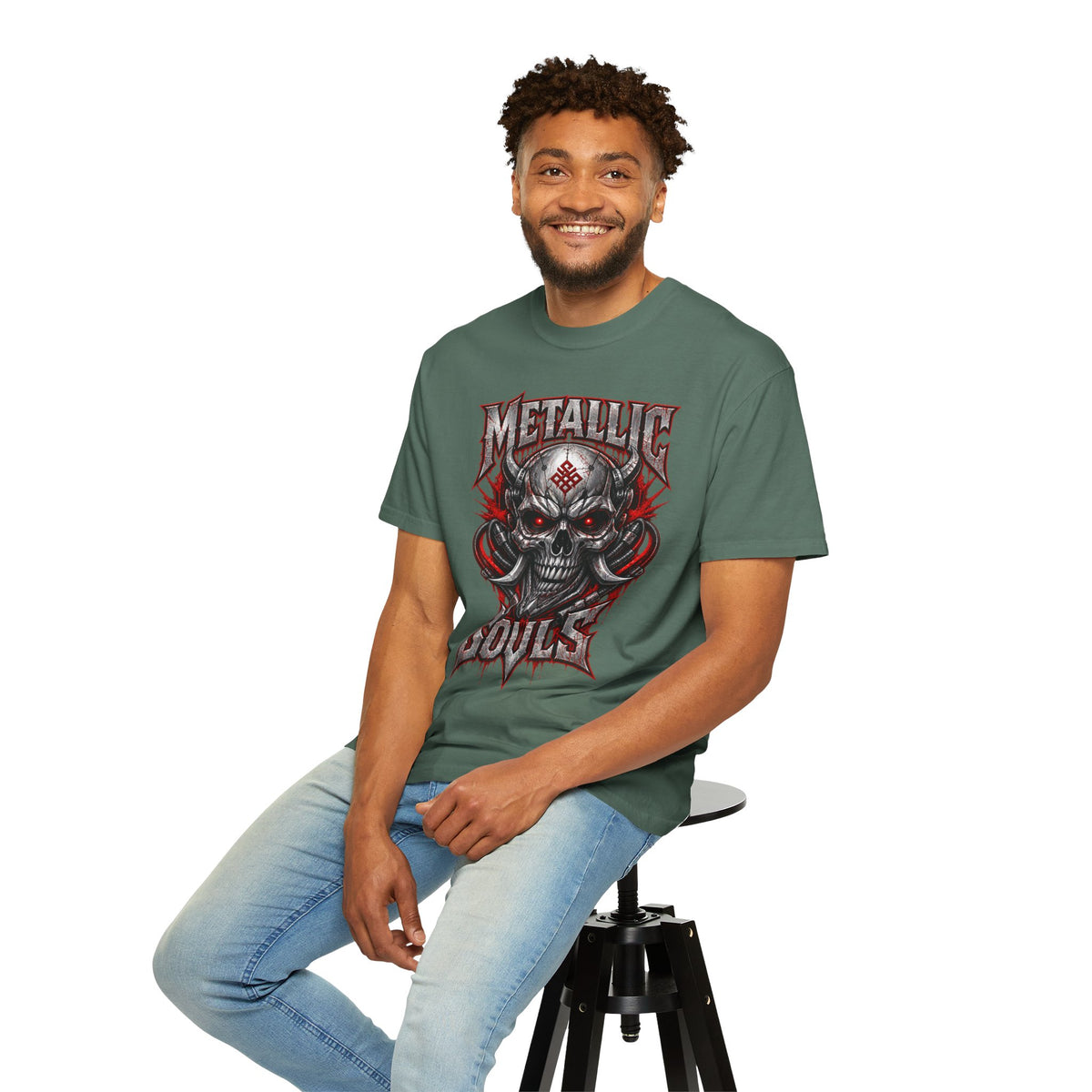 Metallic Souls Skull T-Shirt — Gothic Heavy Metal Band Tee