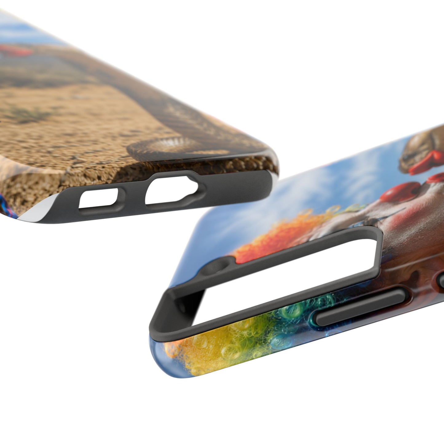 Clown & Cobra Tough Phone Case — Funny Kiss Design, Shockproof Protective Cover