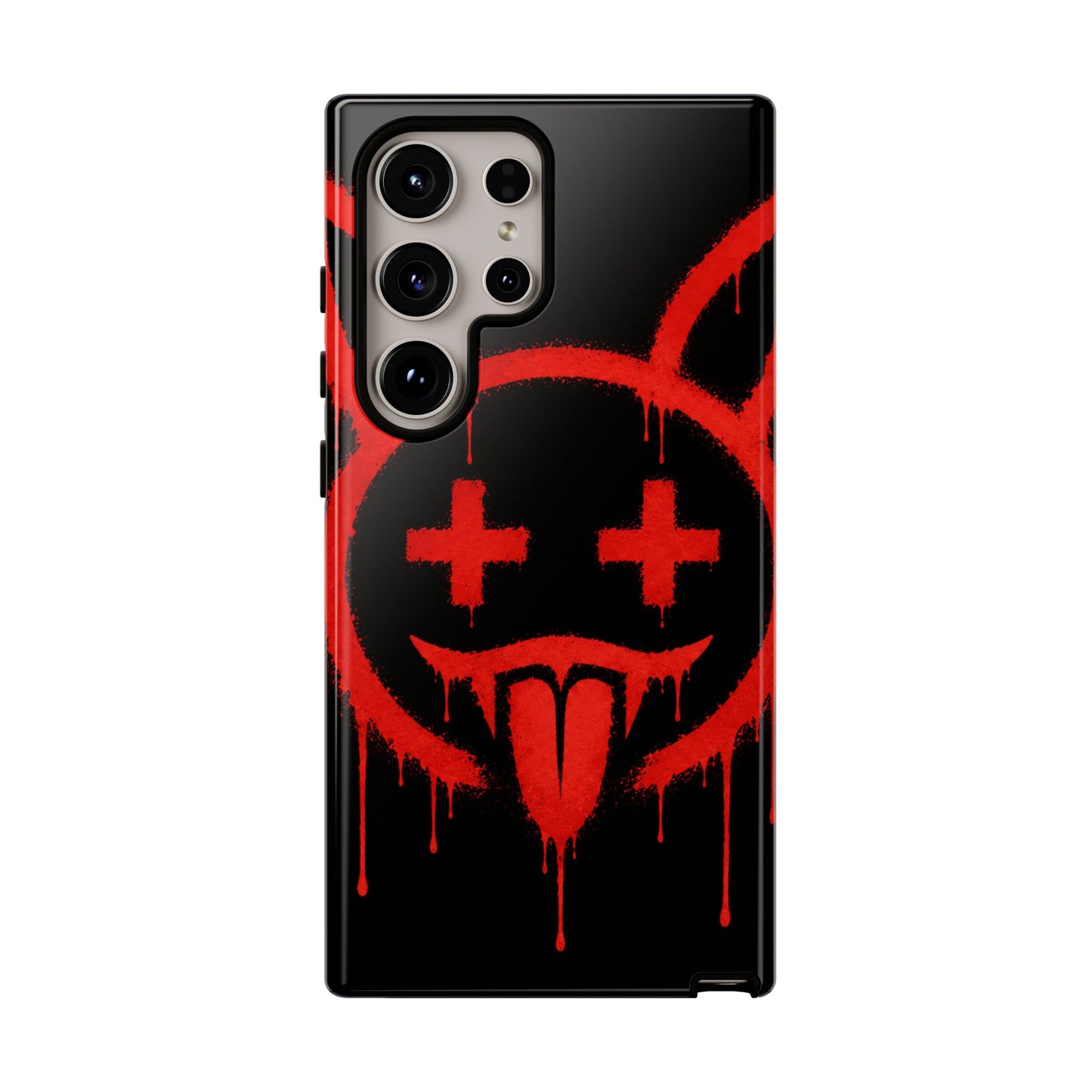 Phone Case - Metallic Souls Red Drip Smiley Graffiti Design
