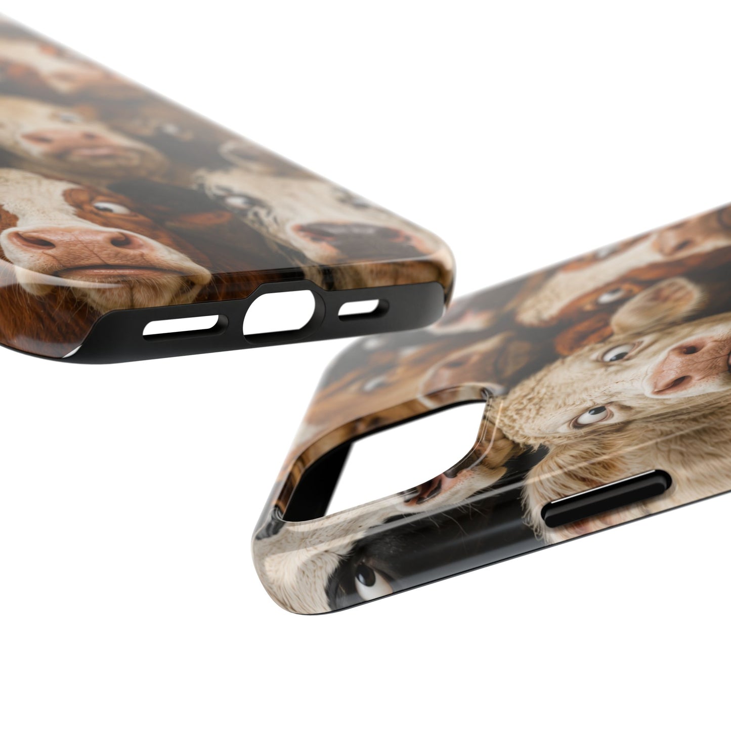 Cow Collage Tough Phone Case — Funny Farm Animal Protective Phone Cover